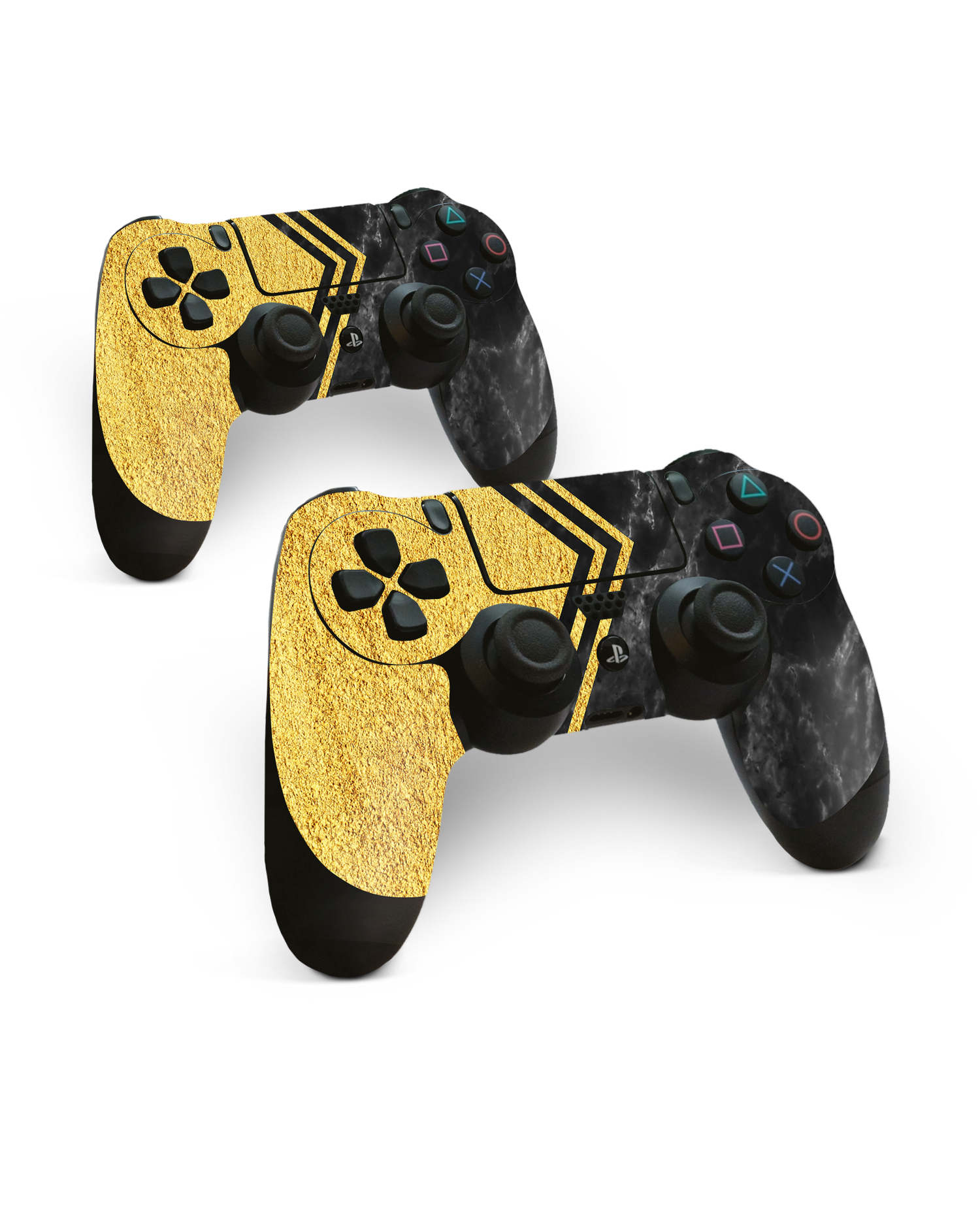 Gold Marble Konsolen Aufkleber für Sony PlayStation 4 Controller: Frontansicht