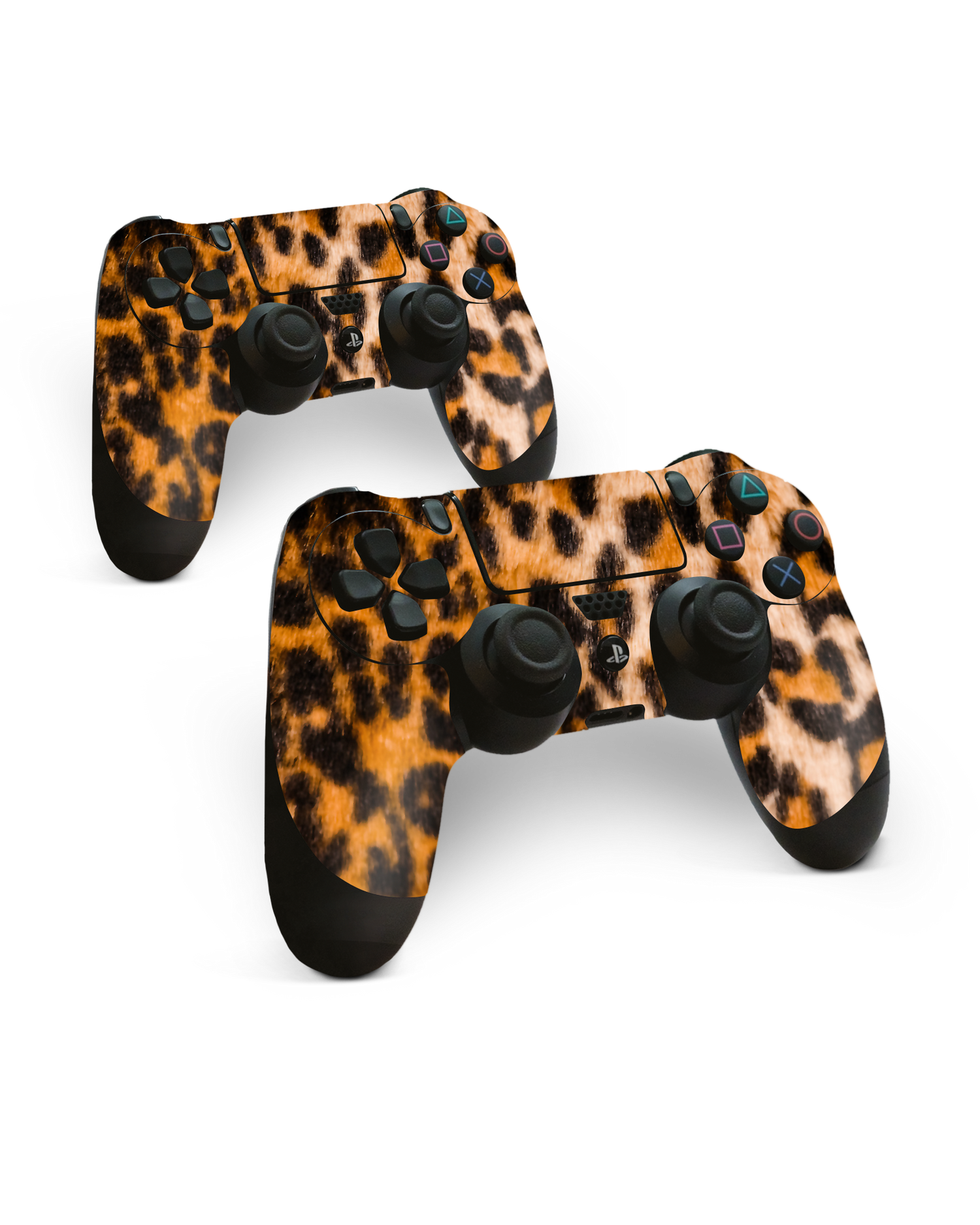 Leopard Pattern Konsolen Aufkleber für Sony PlayStation 4 Controller: Frontansicht
