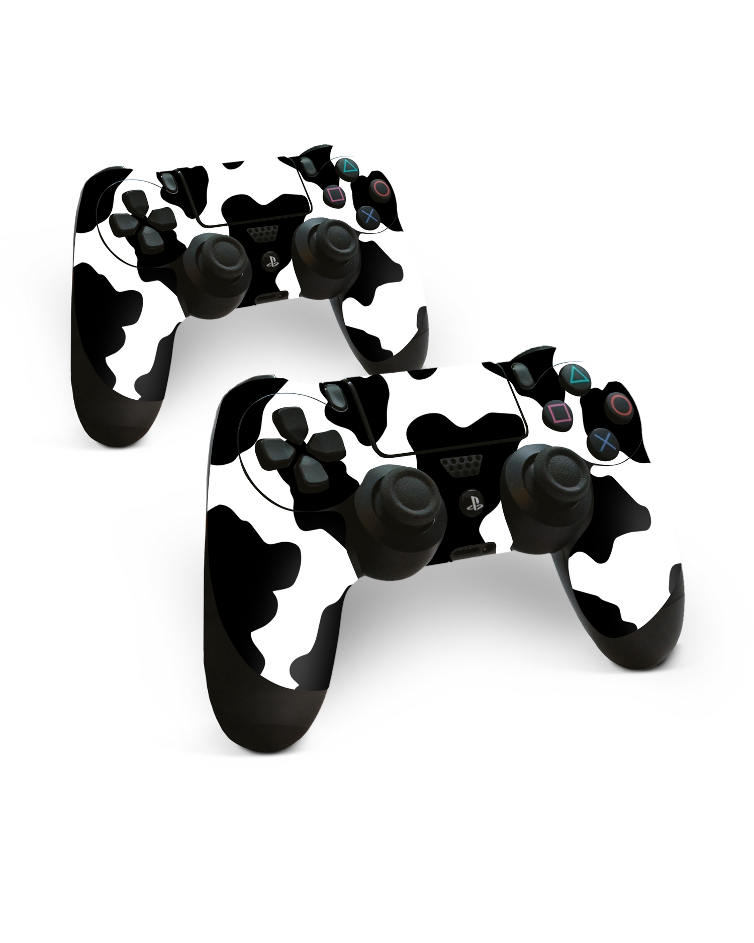 Cow Print 2 Konsolen Aufkleber für Sony PlayStation 4 Controller: Frontansicht