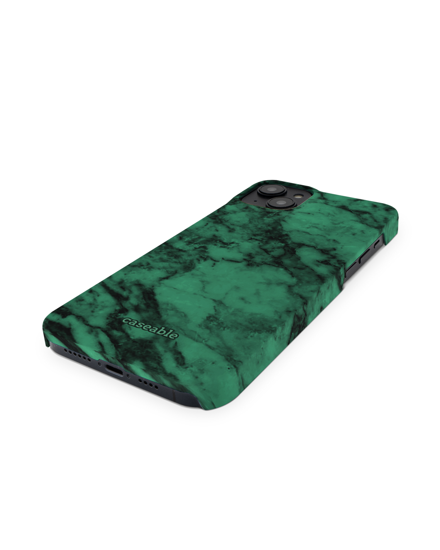 Green Marble Hardcase Handyhülle für Apple iPhone 14 Plus: Perspektivansicht