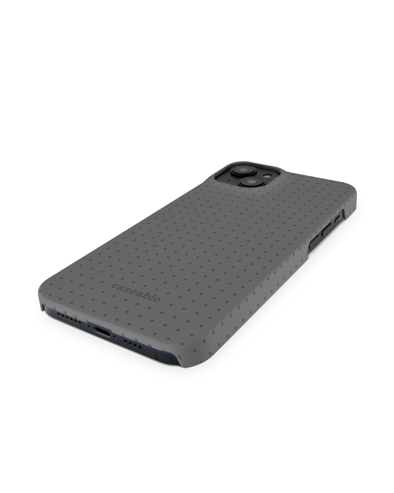Dot Grid Grey Hardcase Handyhülle für Apple iPhone 14 Plus: Perspektivansicht