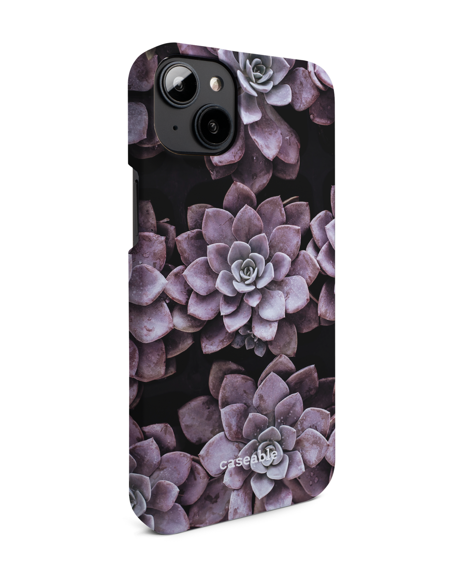 Purple Succulents Hardcase Handyhülle für Apple iPhone 14 Plus: Seitenansicht links