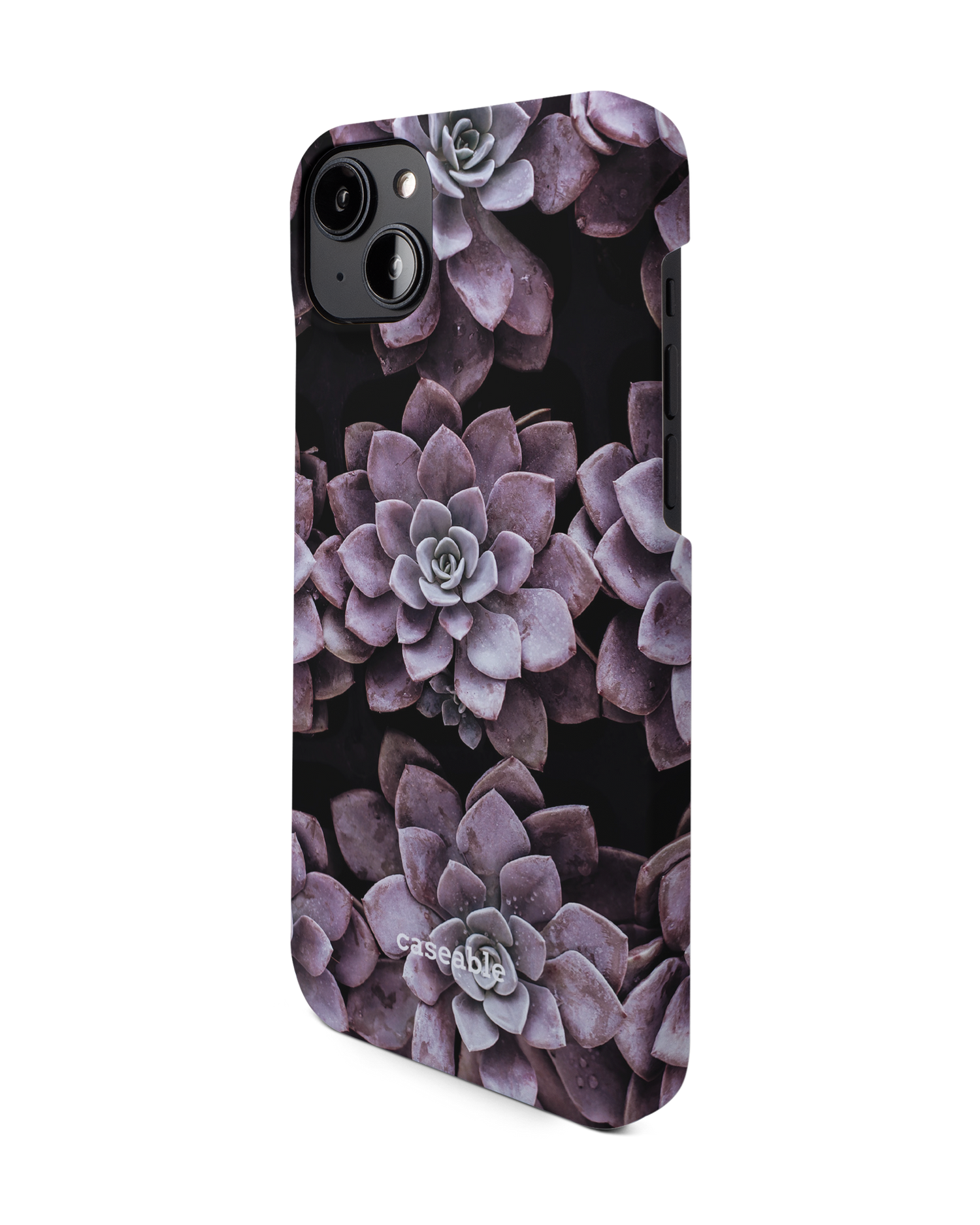 Purple Succulents Hardcase Handyhülle für Apple iPhone 14 Plus: Seitenansicht rechts