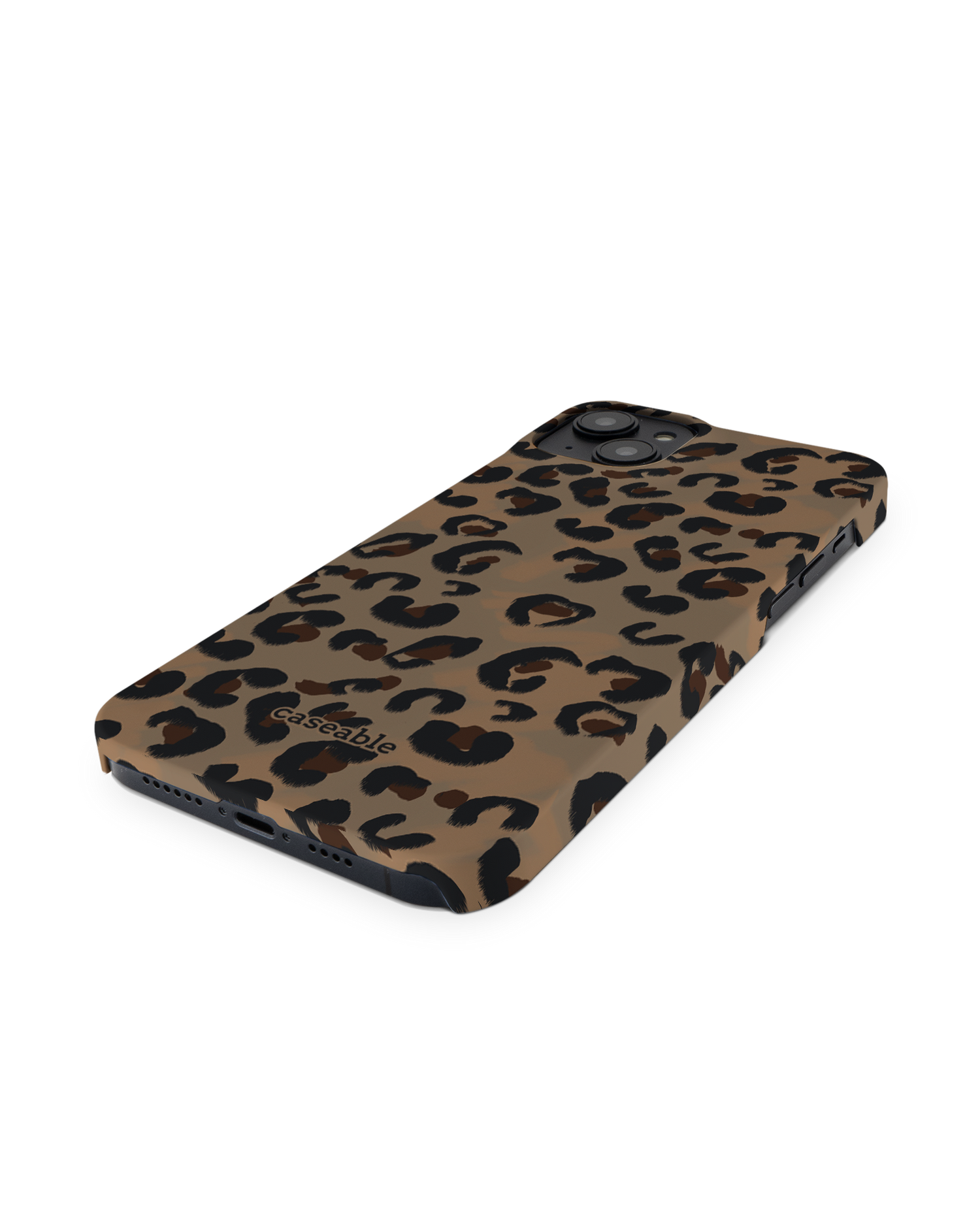 Leopard Repeat Hardcase Handyhülle für Apple iPhone 14 Plus: Perspektivansicht