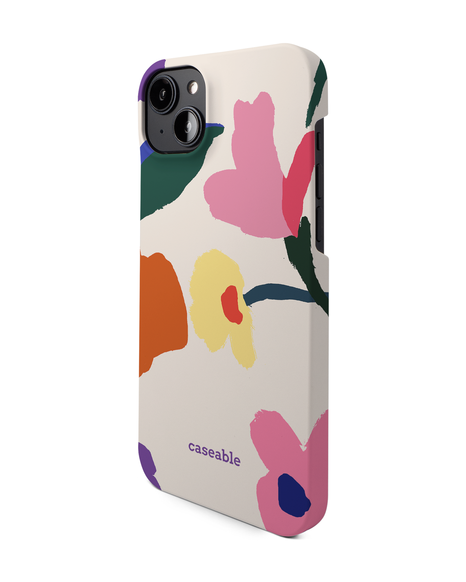 Handpainted Blooms Hardcase Handyhülle für Apple iPhone 14 Plus: Seitenansicht rechts