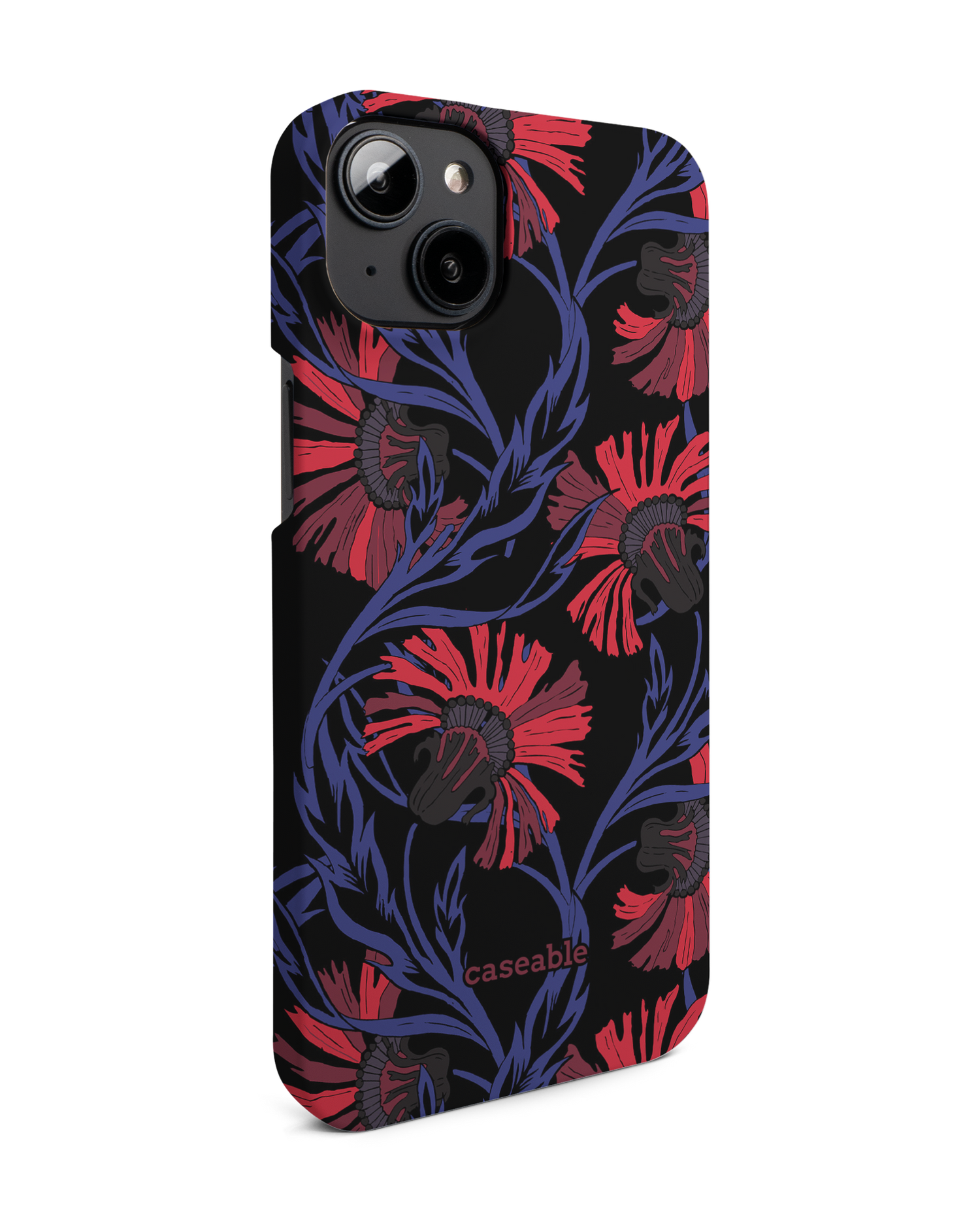 Midnight Floral Hardcase Handyhülle für Apple iPhone 14 Plus: Seitenansicht links