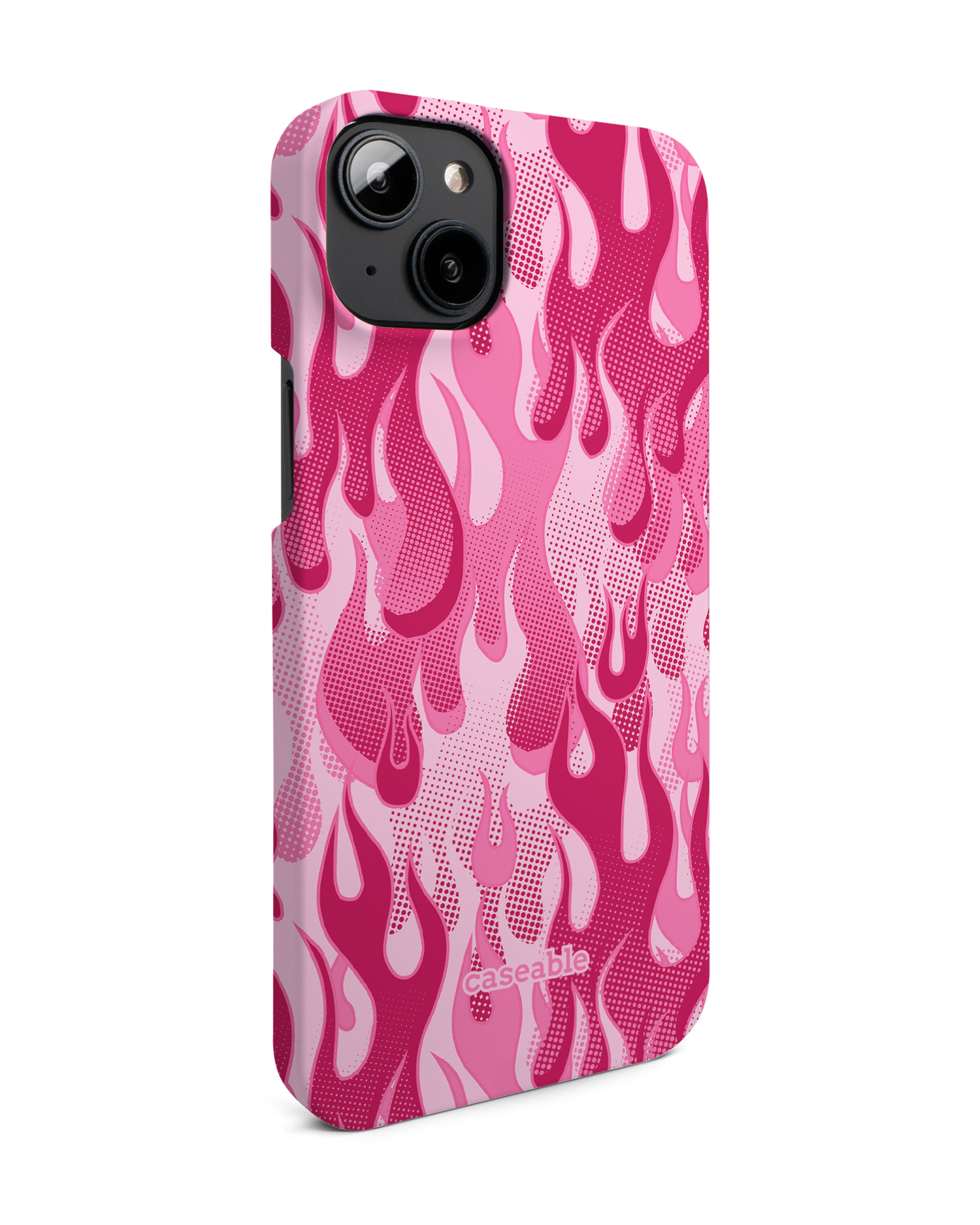 Pink Flames Hardcase Handyhülle für Apple iPhone 14 Plus: Seitenansicht links