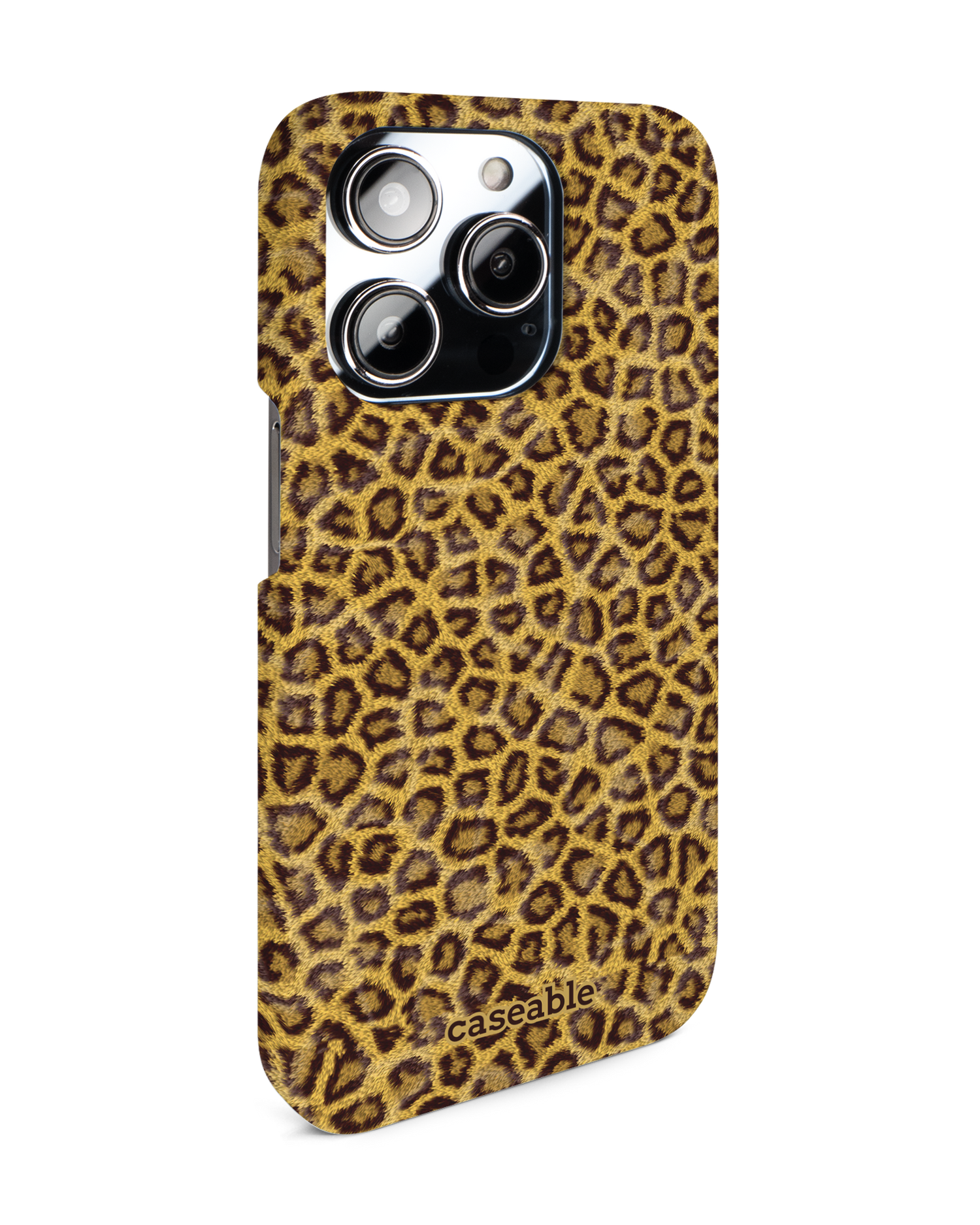 Leopard Skin Hardcase Handyhülle für Apple iPhone 14 Pro: Seitenansicht links
