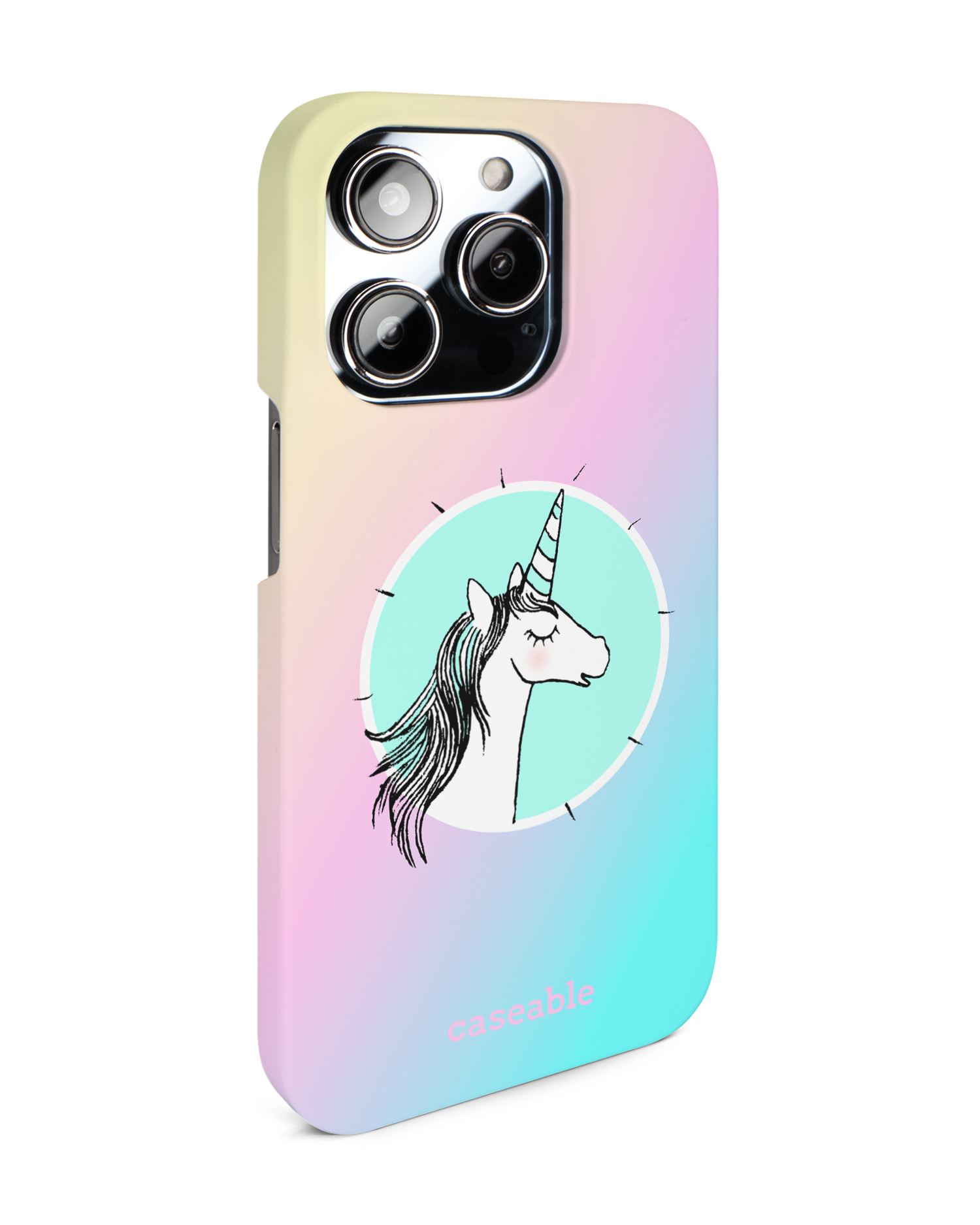 Happiness Unicorn Hardcase Handyhülle für Apple iPhone 14 Pro: Seitenansicht links