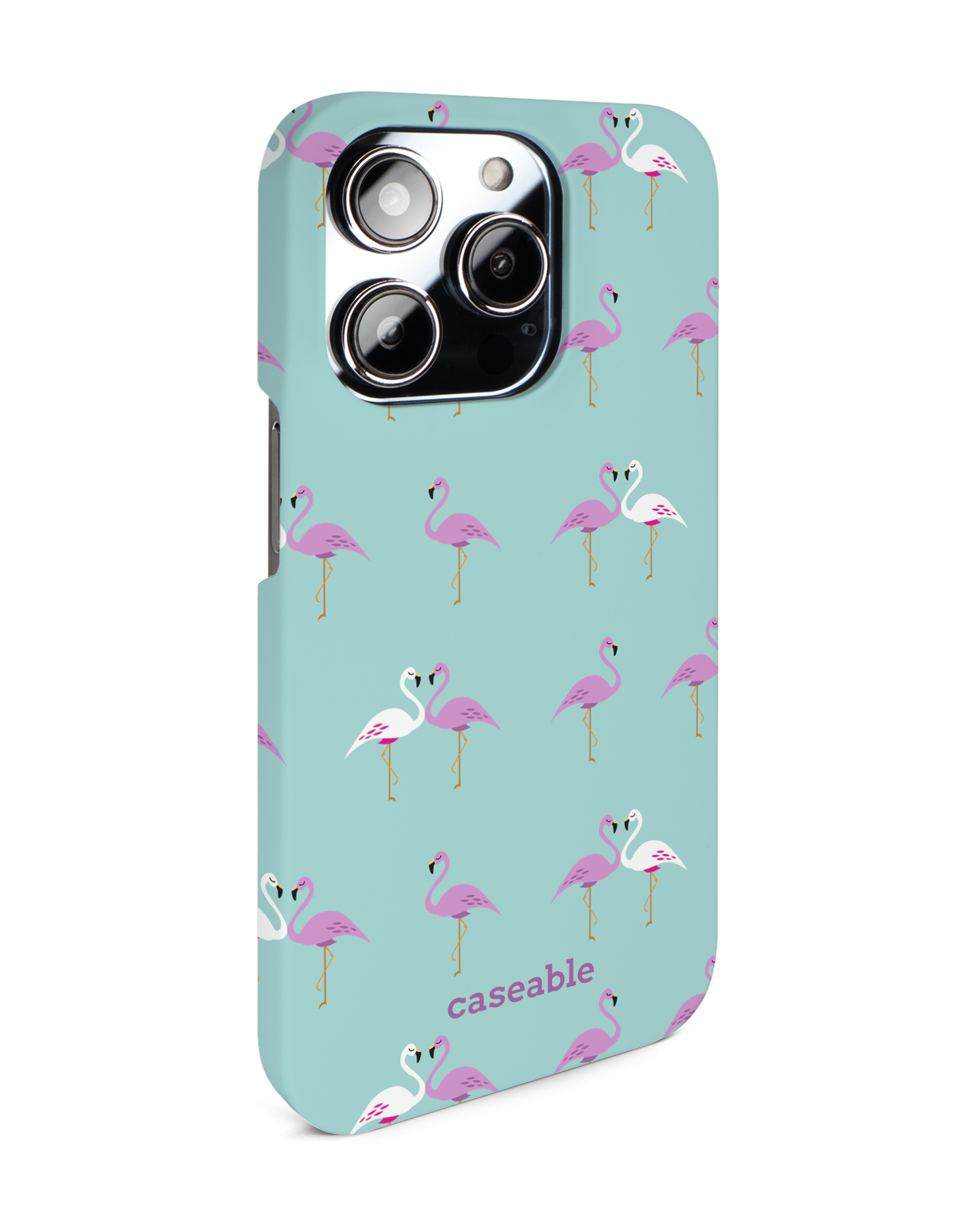 Two Flamingos Hardcase Handyhülle für Apple iPhone 14 Pro: Seitenansicht links
