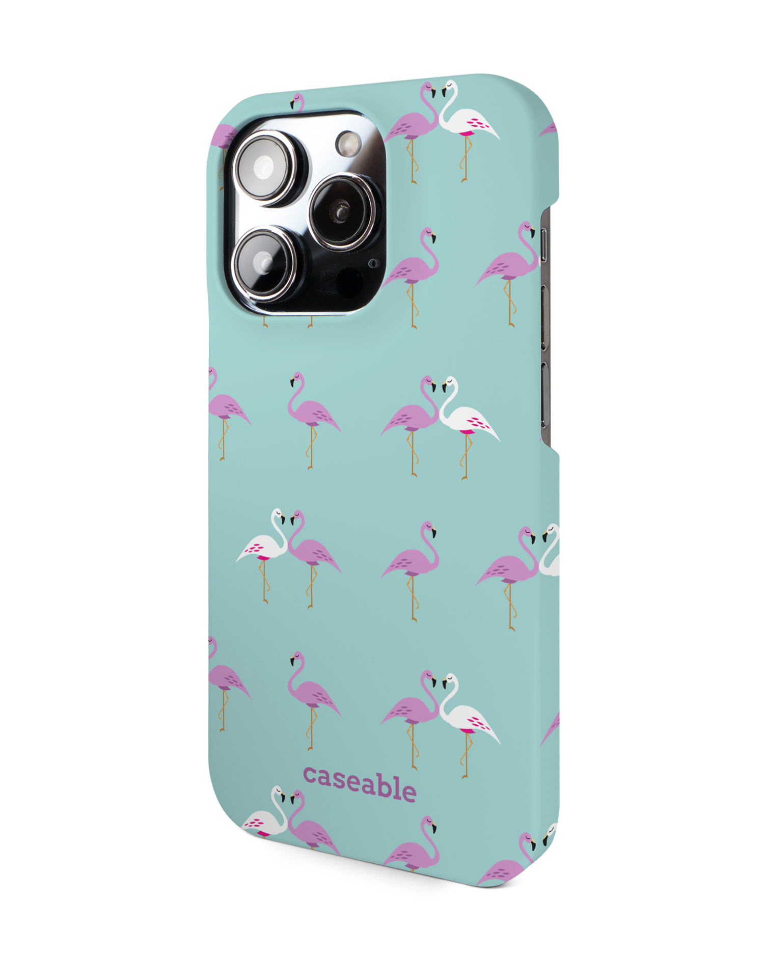 Two Flamingos Hardcase Handyhülle für Apple iPhone 14 Pro: Seitenansicht rechts