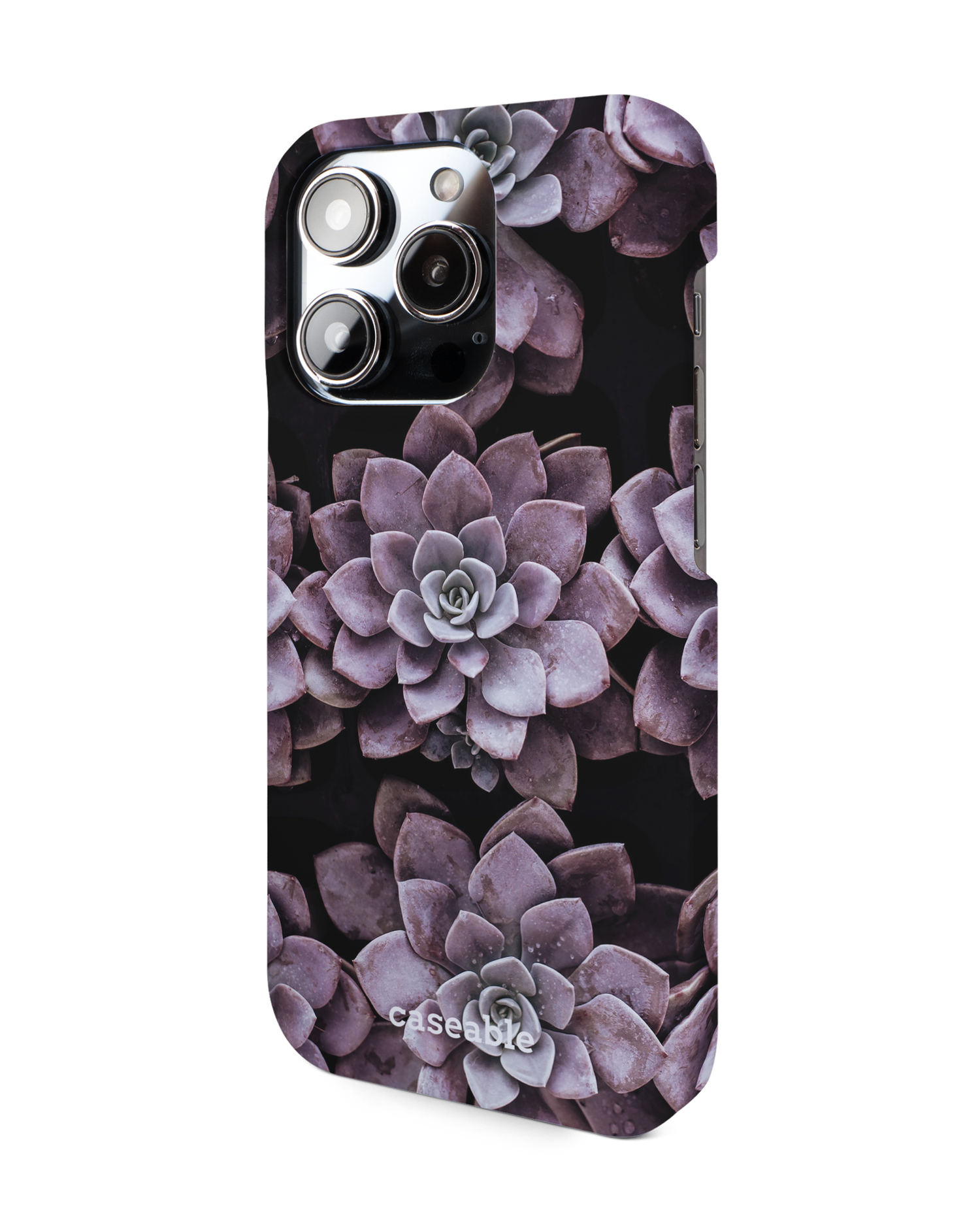 Purple Succulents Hardcase Handyhülle für Apple iPhone 14 Pro: Seitenansicht rechts