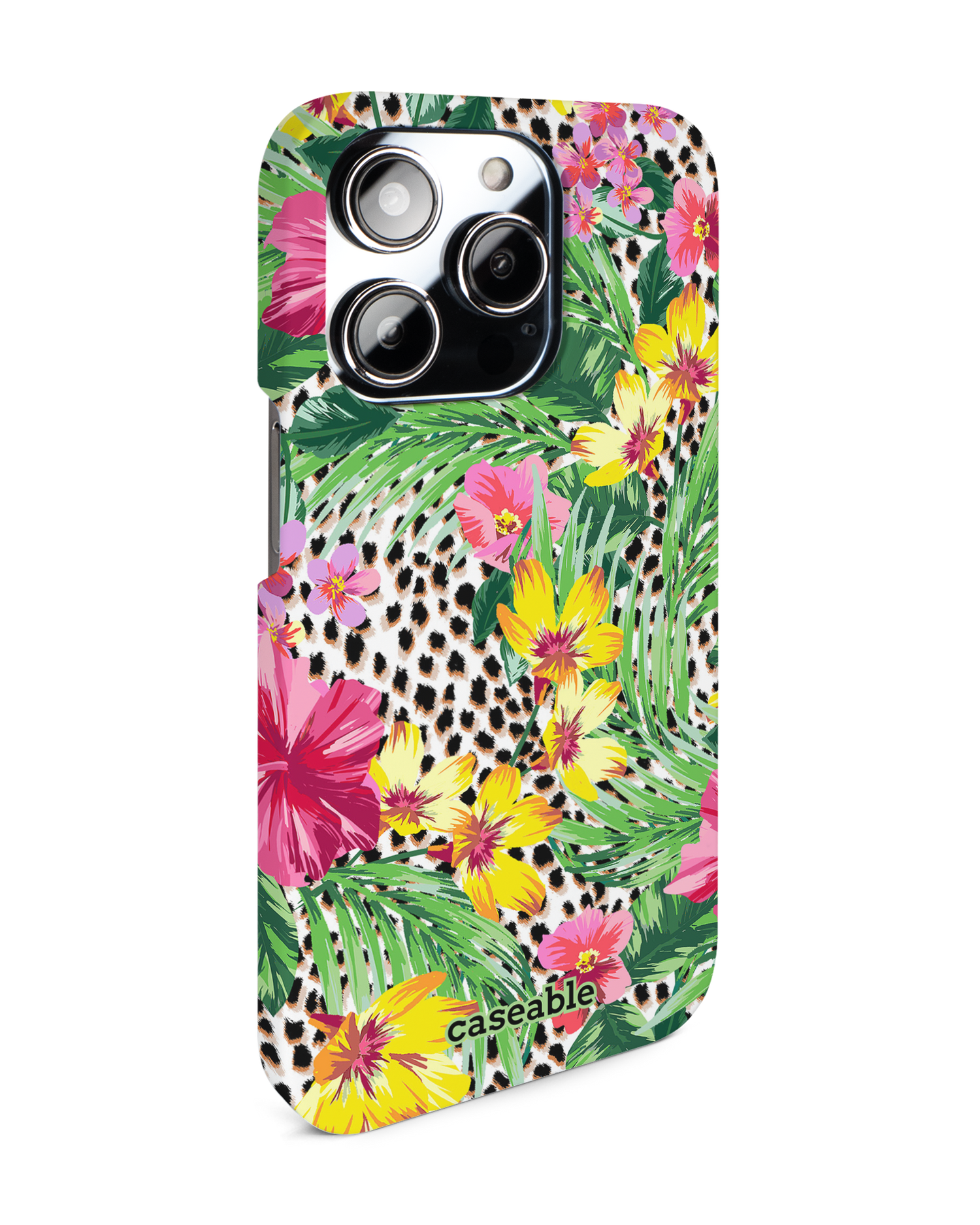 Tropical Cheetah Hardcase Handyhülle für Apple iPhone 14 Pro: Seitenansicht links