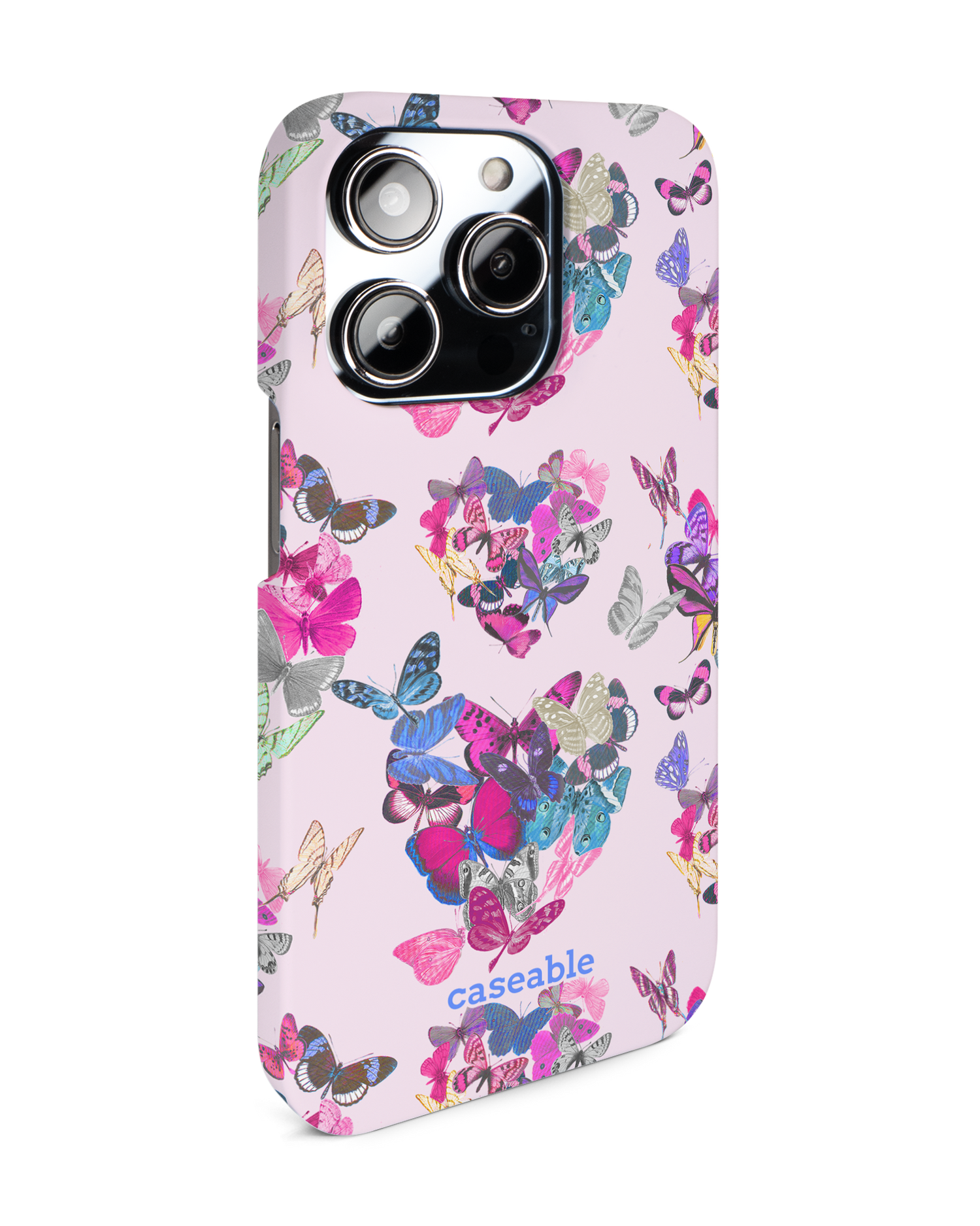 Butterfly Love Hardcase Handyhülle für Apple iPhone 14 Pro: Seitenansicht links