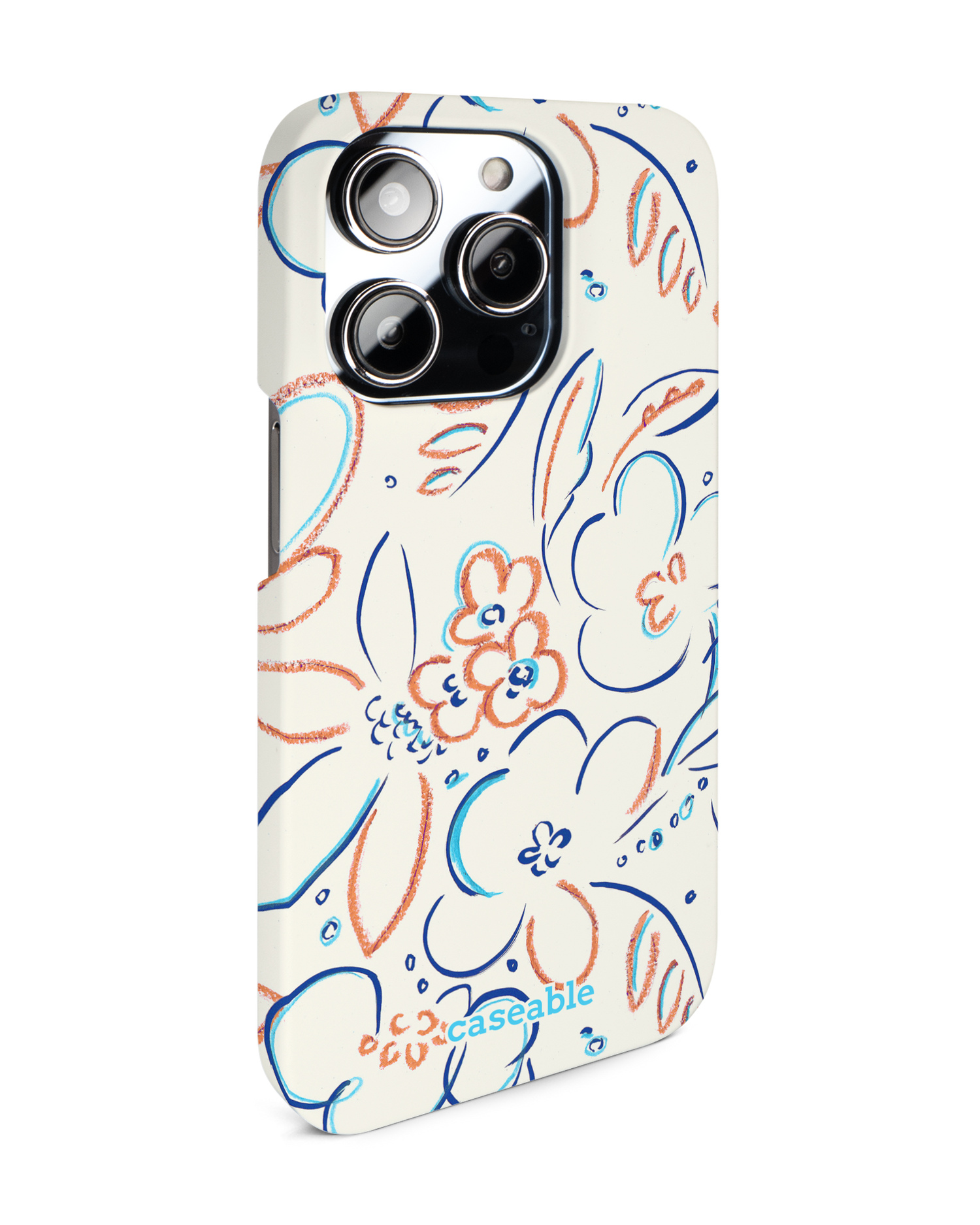 Bloom Doodles Hardcase Handyhülle für Apple iPhone 14 Pro: Seitenansicht links