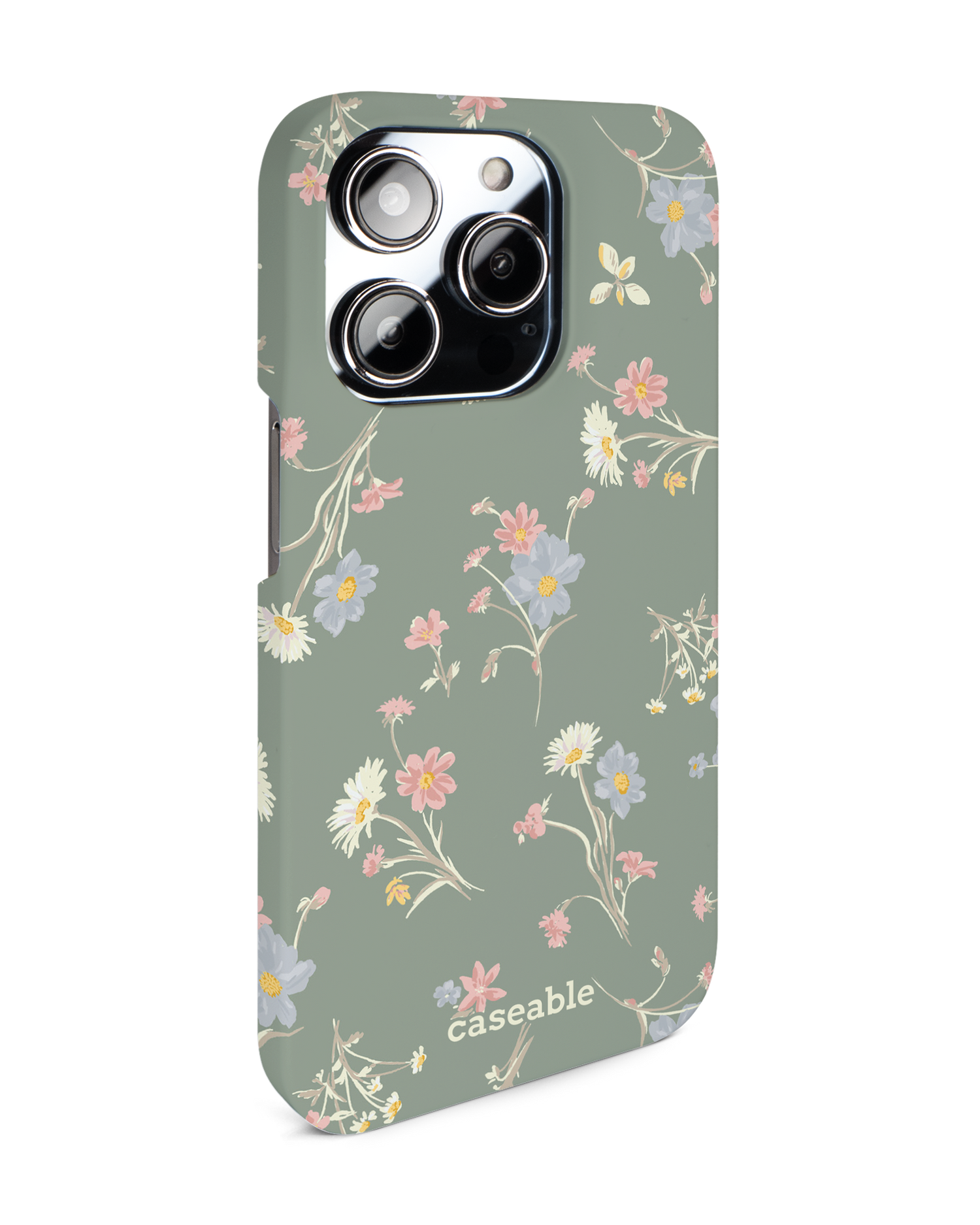 Wild Flower Sprigs Hardcase Handyhülle für Apple iPhone 14 Pro: Seitenansicht links