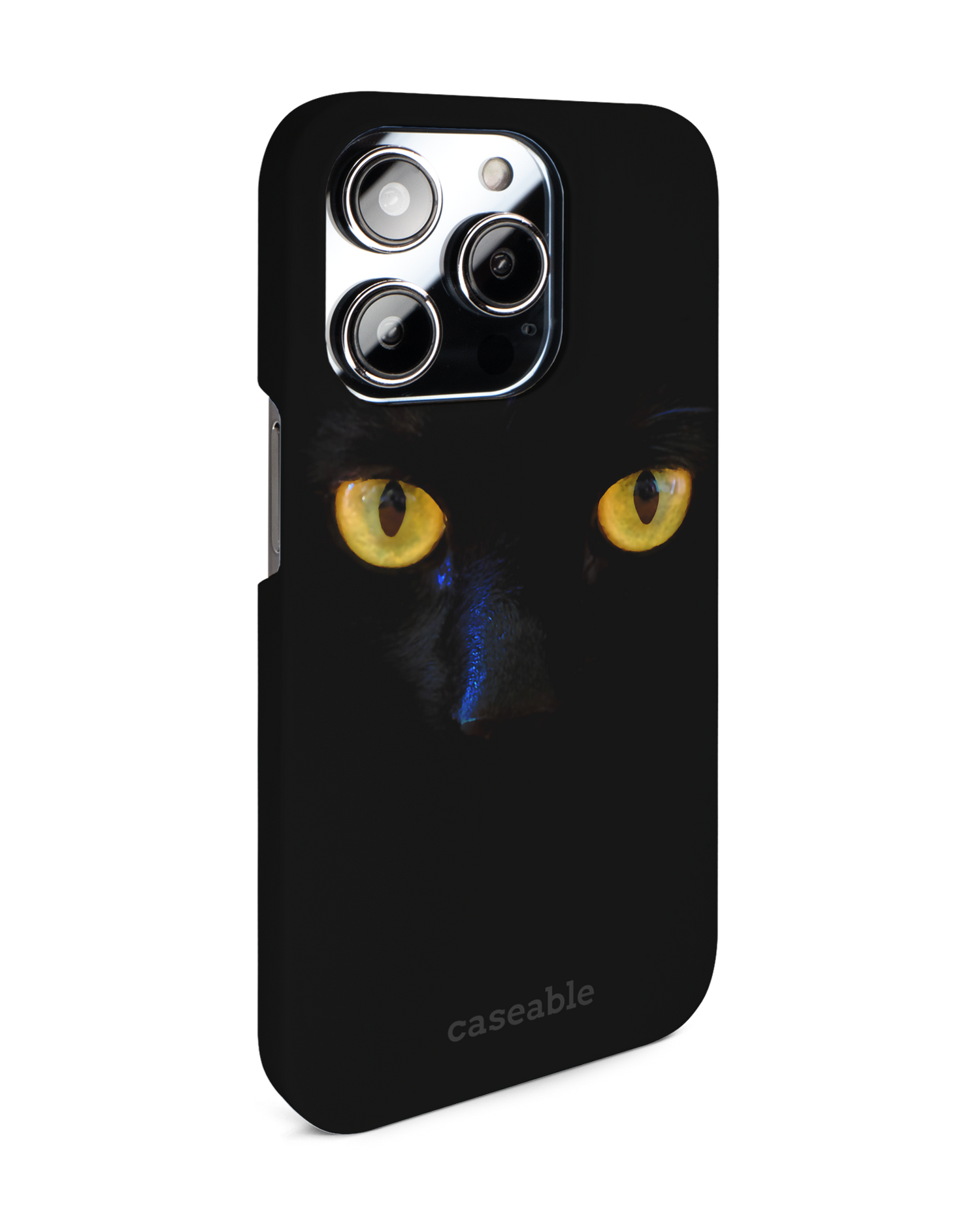 Black Cat Hardcase Handyhülle für Apple iPhone 14 Pro: Seitenansicht links