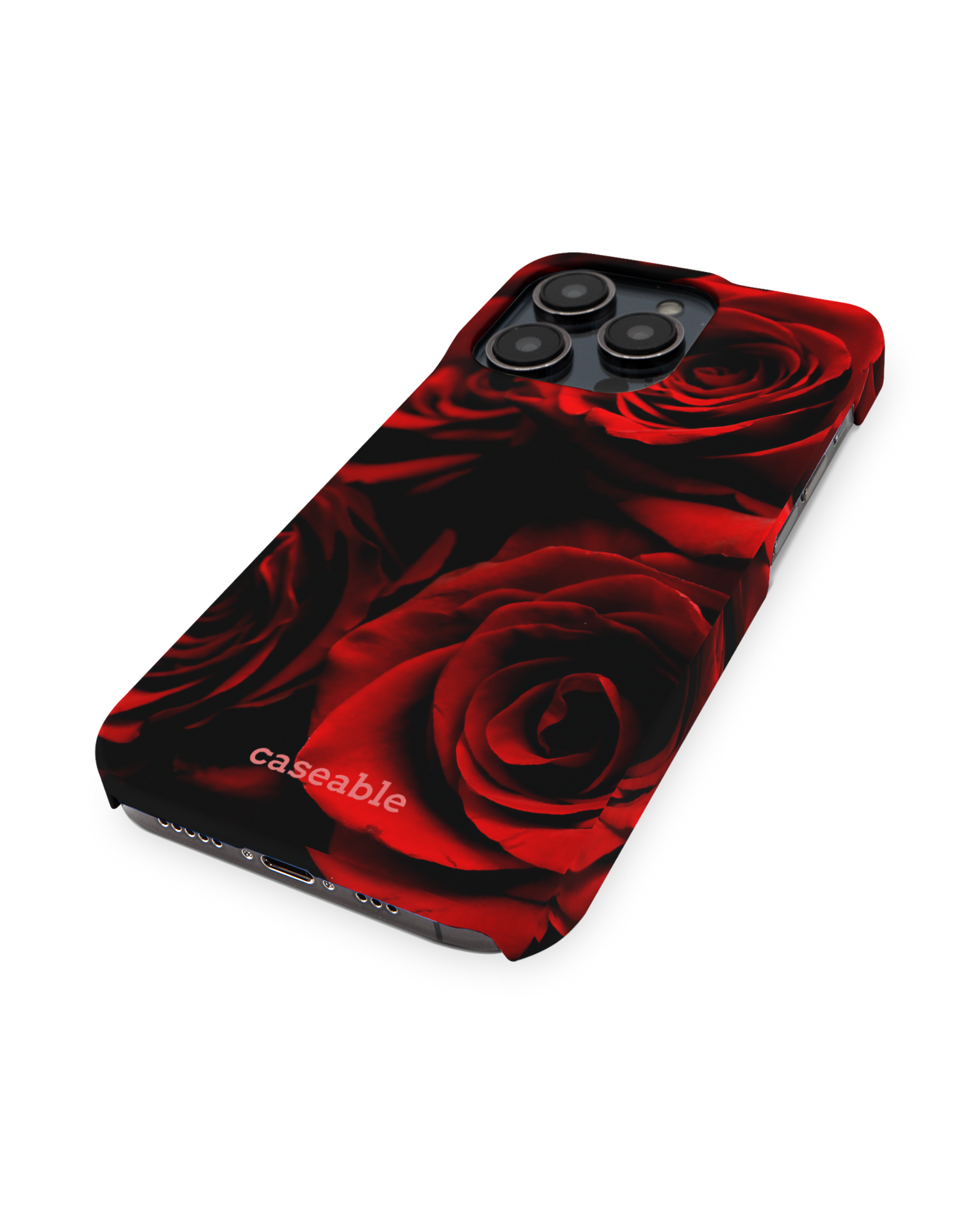 Red Roses Hardcase Handyhülle für Apple iPhone 14 Pro: Perspektivansicht