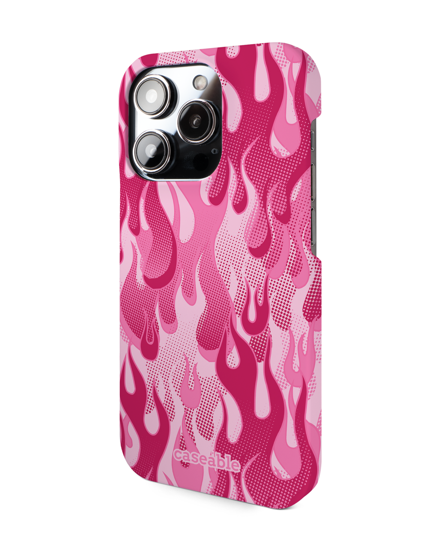 Pink Flames Hardcase Handyhülle für Apple iPhone 14 Pro: Seitenansicht rechts