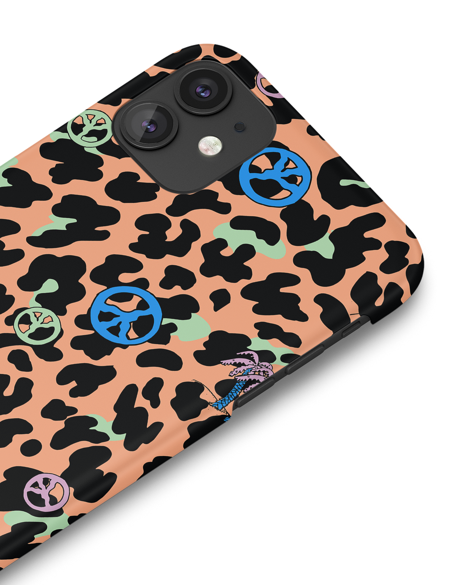 Leopard Peace Palms Hardcase Handyhülle Apple iPhone 11: Detailansicht
