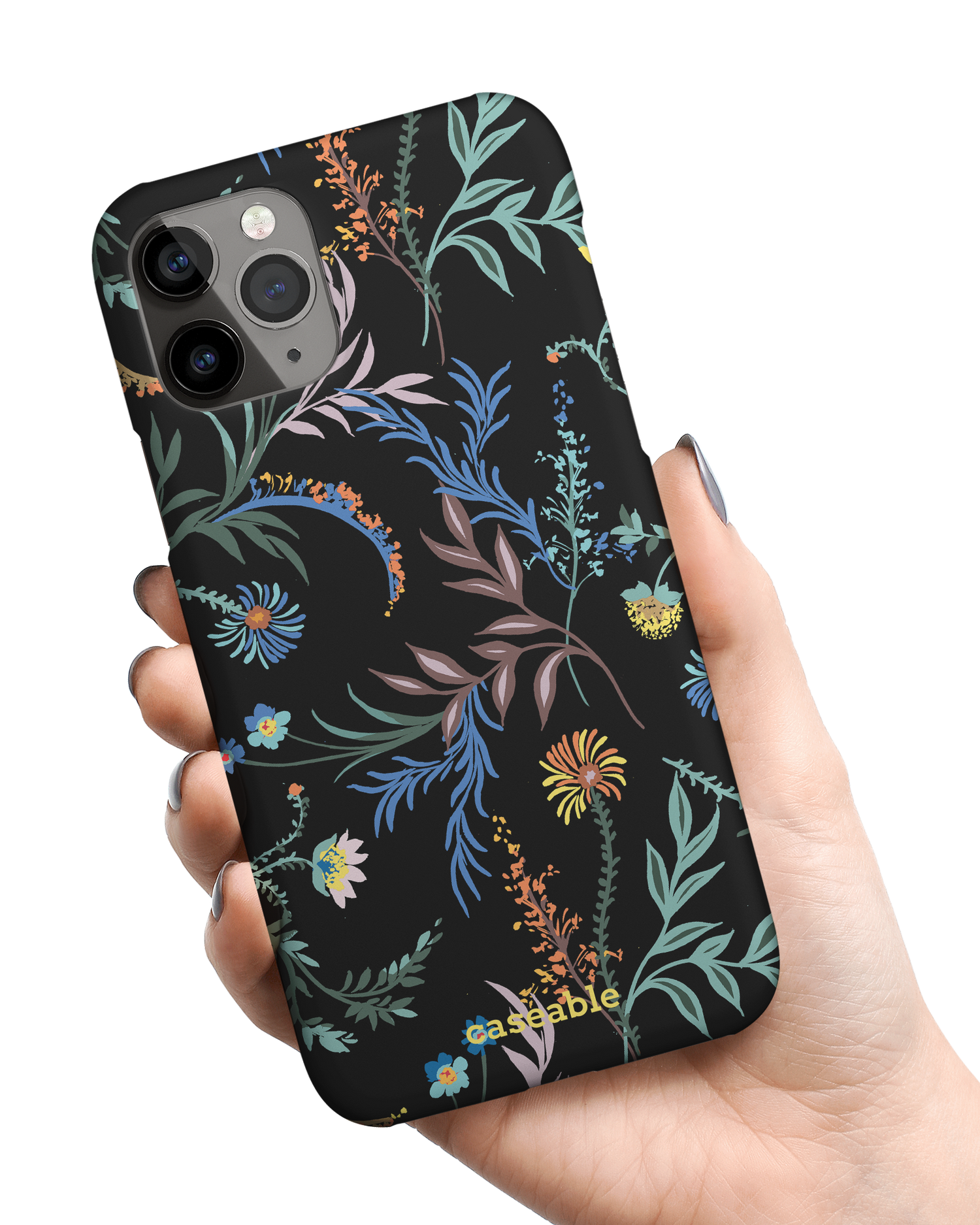 Woodland Spring Floral Hardcase Handyhülle Apple iPhone 11 Pro Max in der Hand gehalten