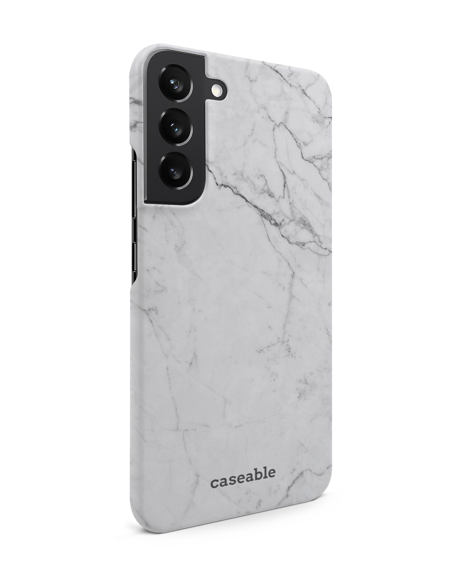 White Marble Hardcase Handyhülle Samsung Galaxy S22 Plus 5G: Seitenansicht links