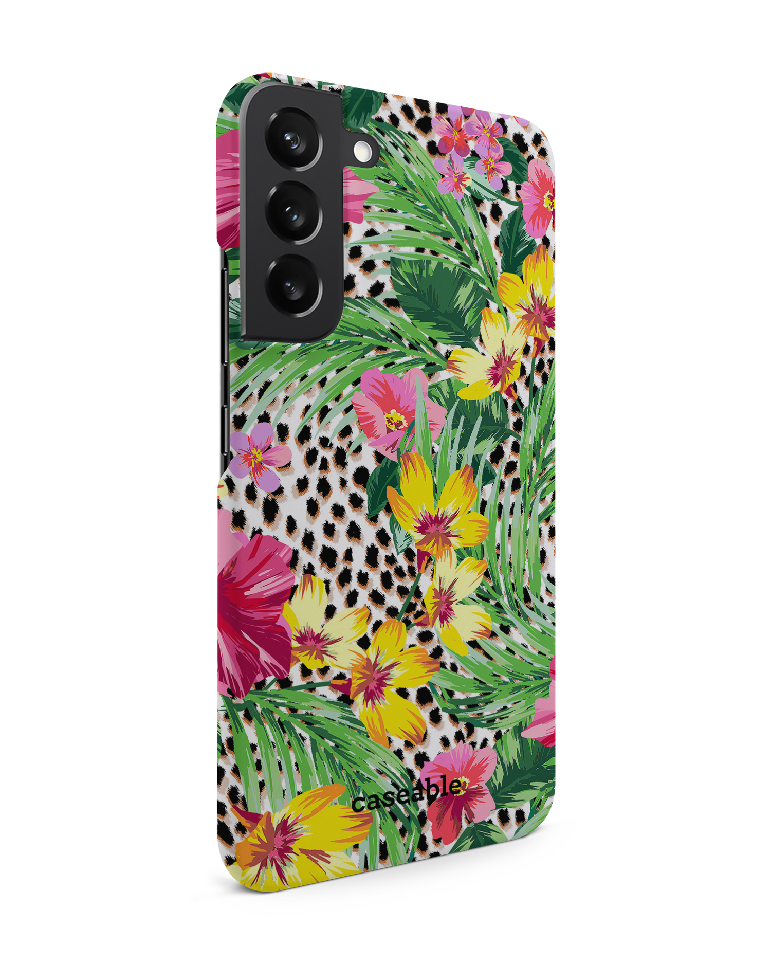 Tropical Cheetah Hardcase Handyhülle Samsung Galaxy S22 Plus 5G: Seitenansicht links