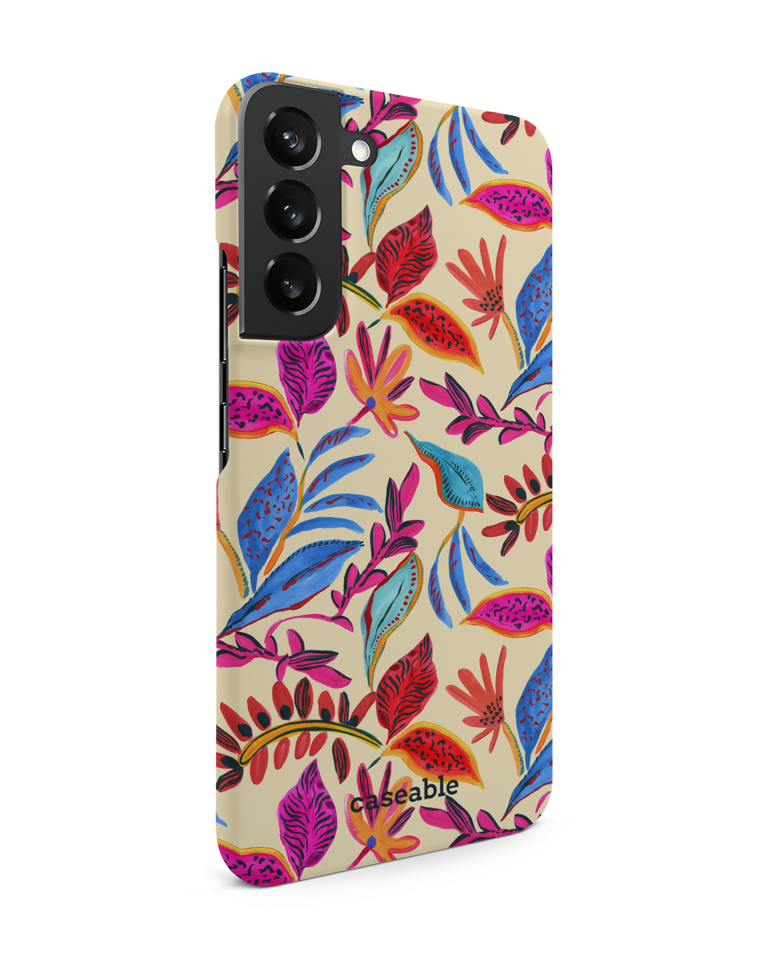 Painterly Spring Leaves Hardcase Handyhülle Samsung Galaxy S22 Plus 5G: Seitenansicht links