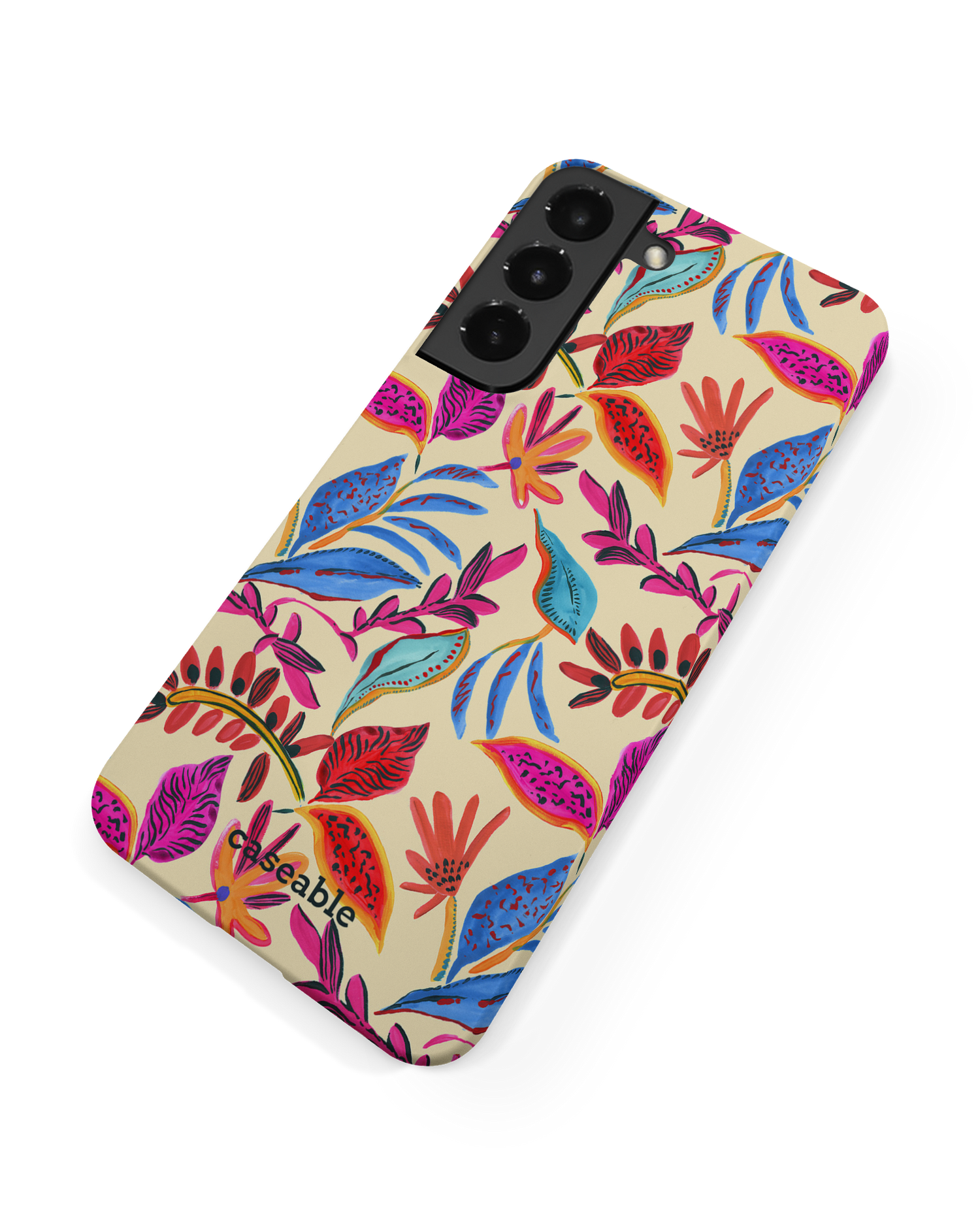 Painterly Spring Leaves Hardcase Handyhülle Samsung Galaxy S22 Plus 5G: Rückseite