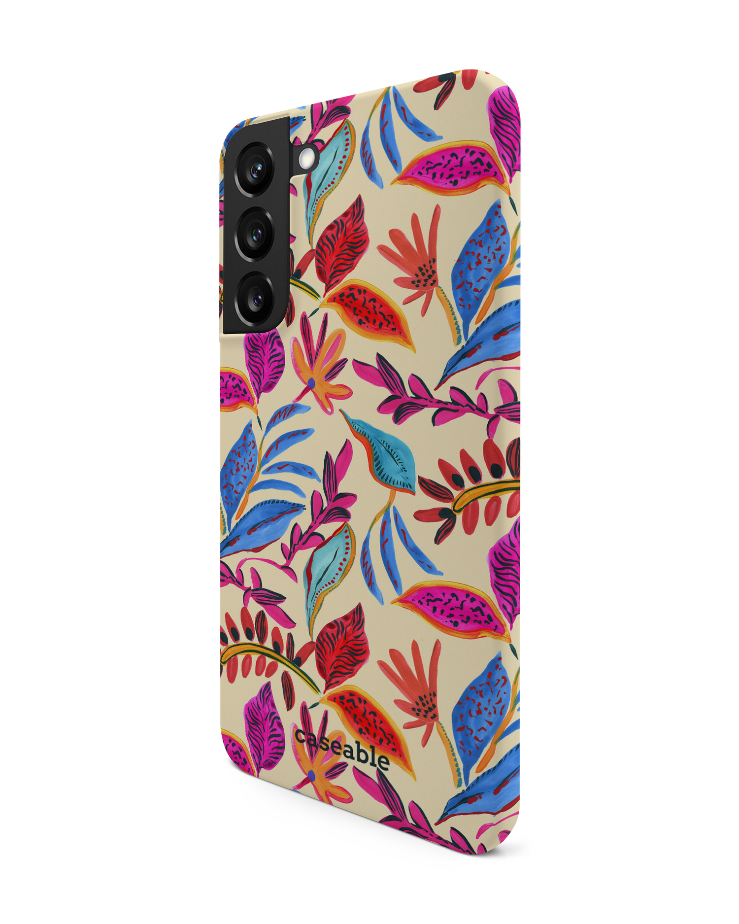 Painterly Spring Leaves Hardcase Handyhülle Samsung Galaxy S22 Plus 5G: Seitenansicht rechts