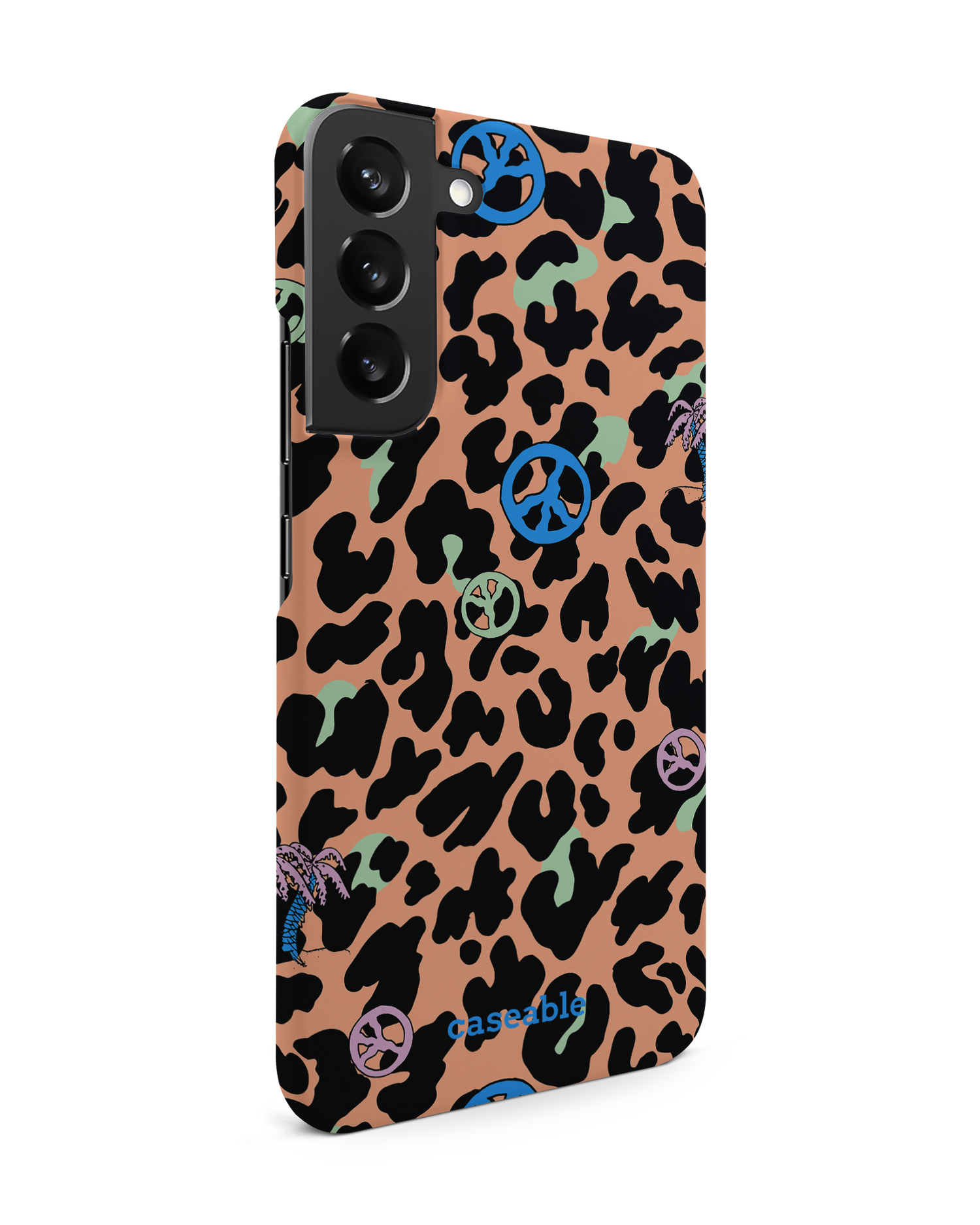 Leopard Peace Palms Hardcase Handyhülle Samsung Galaxy S22 Plus 5G: Seitenansicht links