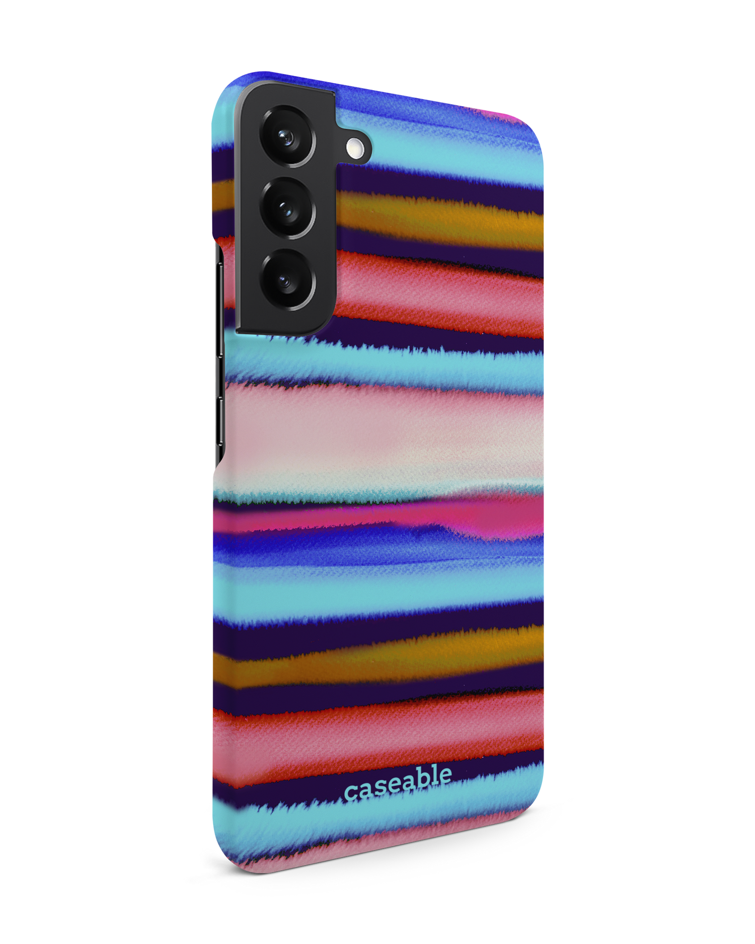 Watercolor Stripes Hardcase Handyhülle Samsung Galaxy S22 Plus 5G: Seitenansicht links