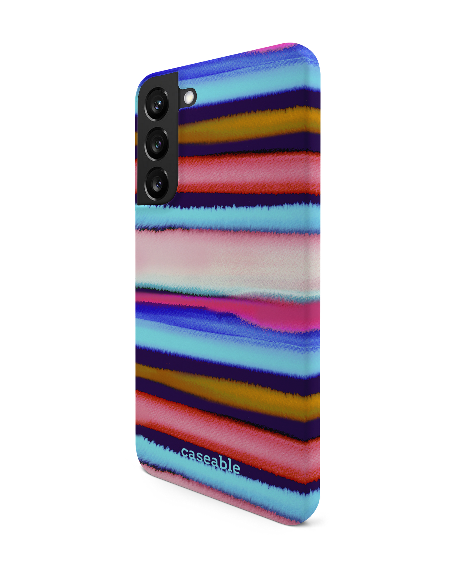 Watercolor Stripes Hardcase Handyhülle Samsung Galaxy S22 Plus 5G: Seitenansicht rechts