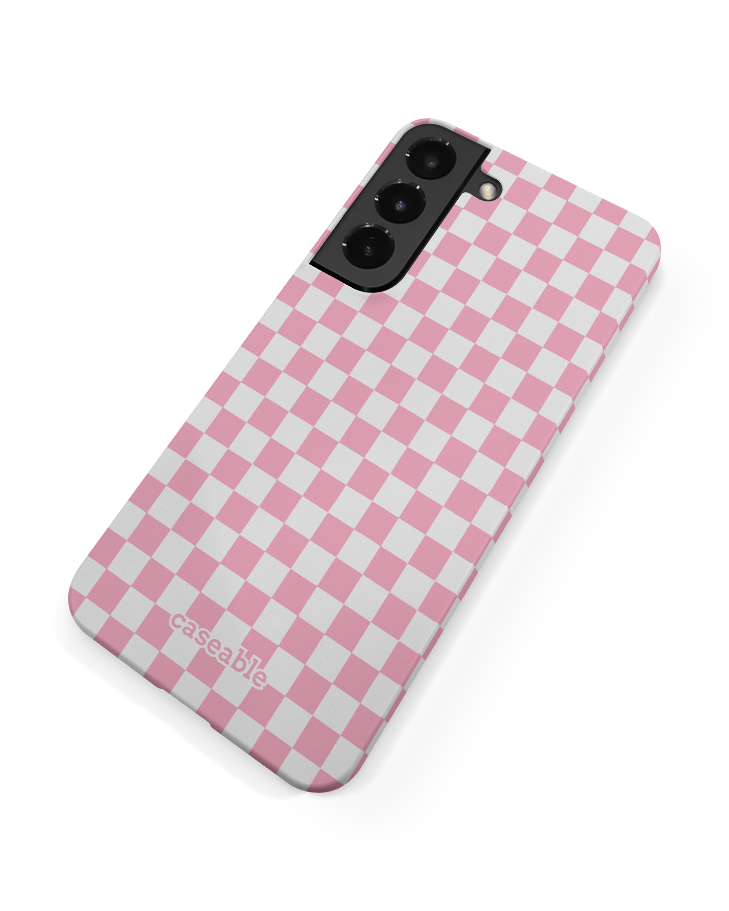 Pink Checkerboard Hardcase Handyhülle Samsung Galaxy S22 Plus 5G: Rückseite