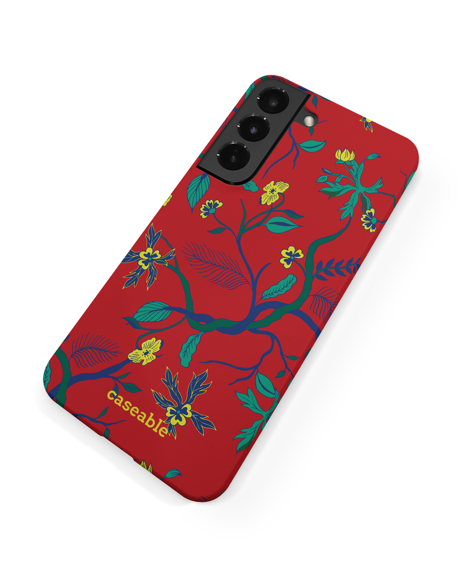 Ultra Red Floral Hardcase Handyhülle Samsung Galaxy S22 Plus 5G: Rückseite