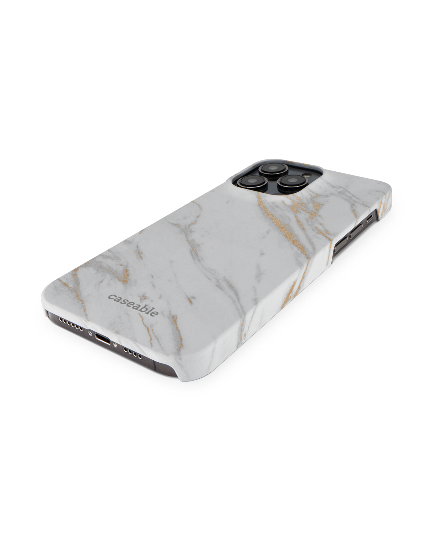 Gold Marble Elegance Hardcase Handyhülle für Apple iPhone 14 Pro Max: Perspektivansicht