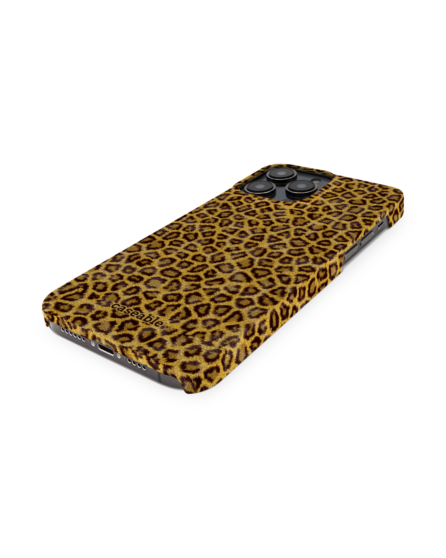 Leopard Skin Hardcase Handyhülle für Apple iPhone 14 Pro Max: Perspektivansicht
