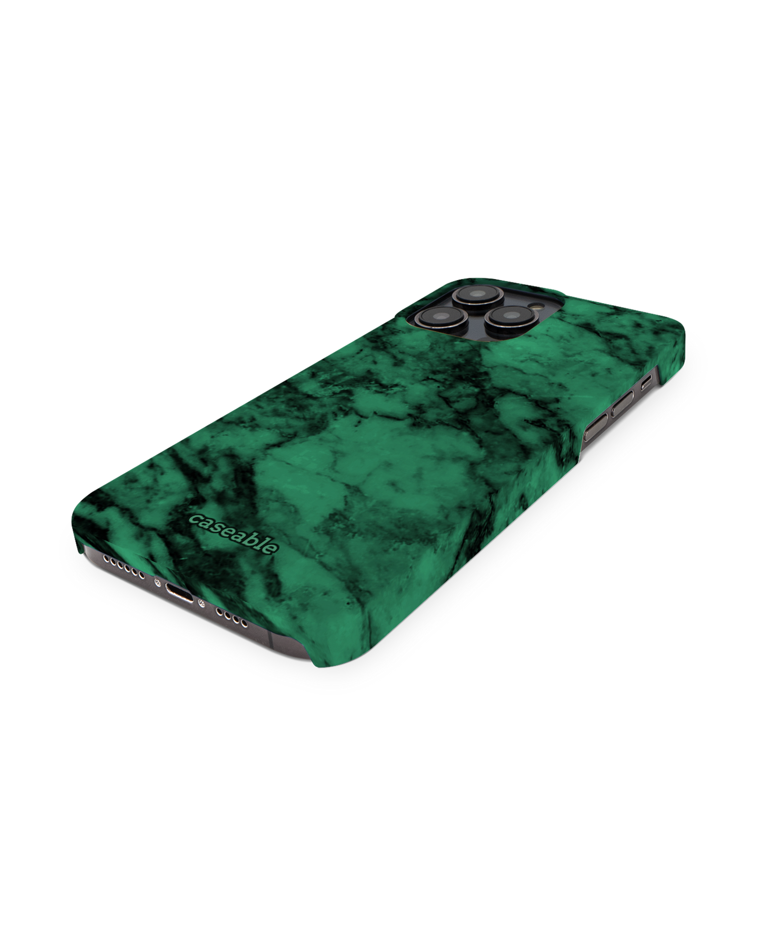 Green Marble Hardcase Handyhülle für Apple iPhone 14 Pro Max: Perspektivansicht