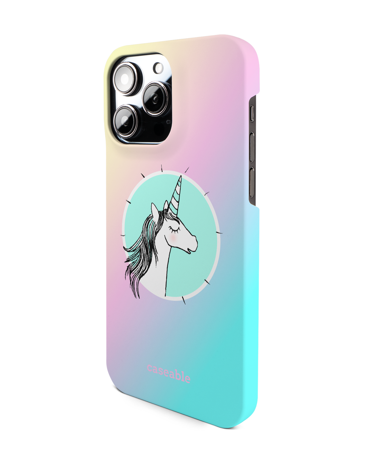Happiness Unicorn Hardcase Handyhülle für Apple iPhone 14 Pro Max: Seitenansicht rechts