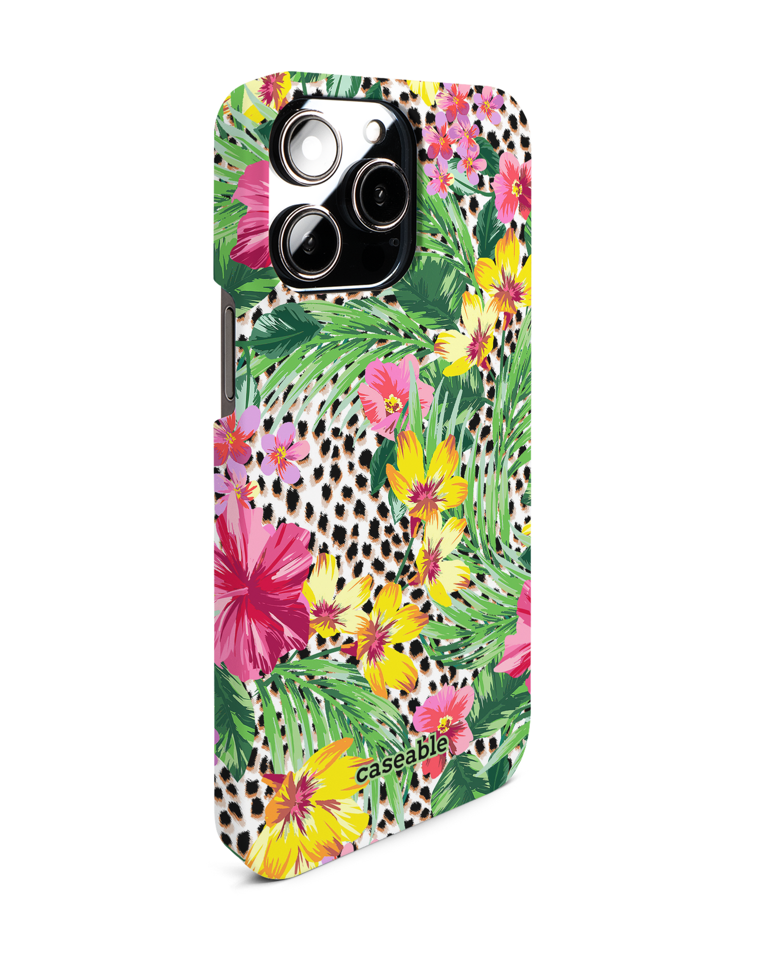 Tropical Cheetah Hardcase Handyhülle für Apple iPhone 14 Pro Max: Seitenansicht links
