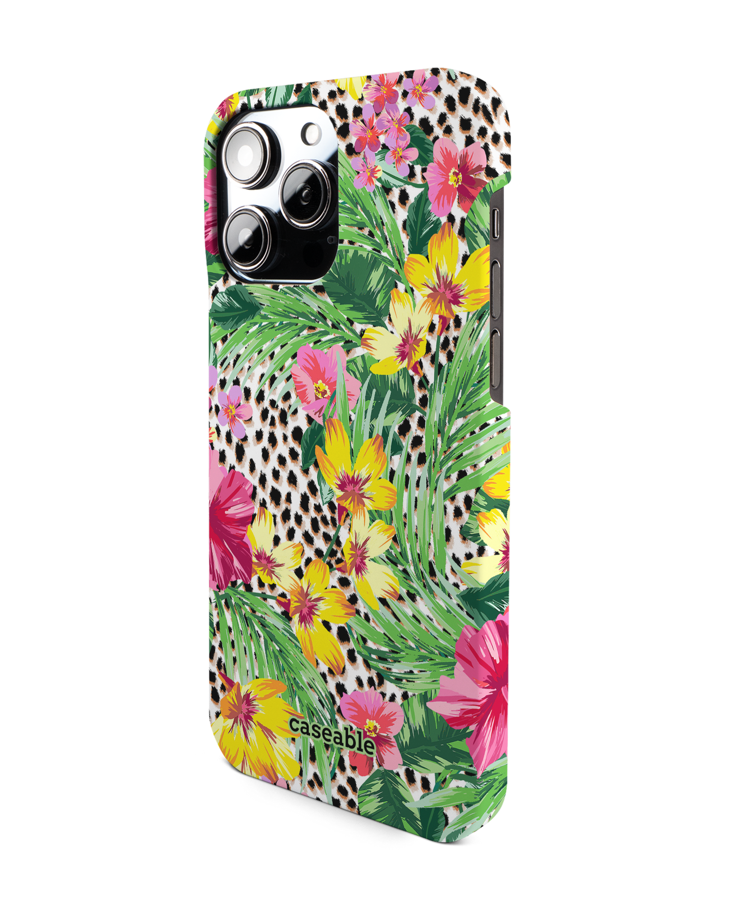 Tropical Cheetah Hardcase Handyhülle für Apple iPhone 14 Pro Max: Seitenansicht rechts