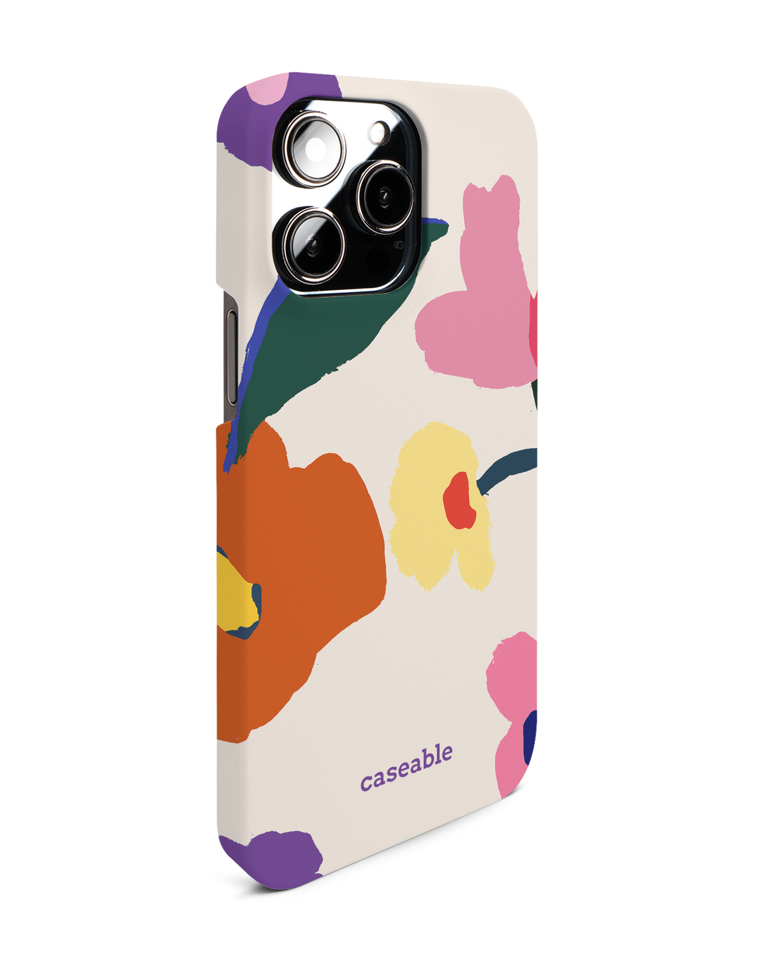 Handpainted Blooms Hardcase Handyhülle für Apple iPhone 14 Pro Max: Seitenansicht links