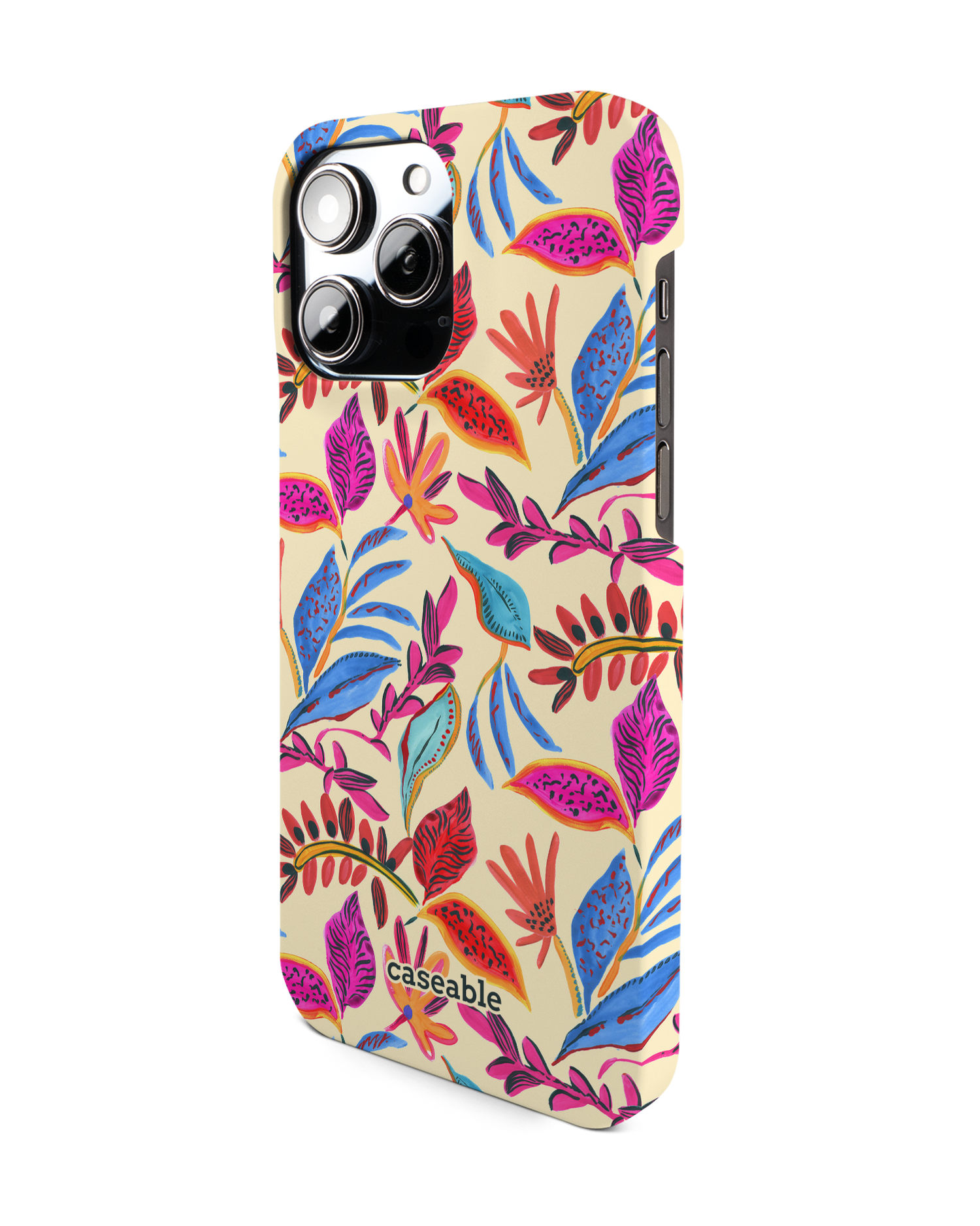 Painterly Spring Leaves Hardcase Handyhülle für Apple iPhone 14 Pro Max: Seitenansicht rechts