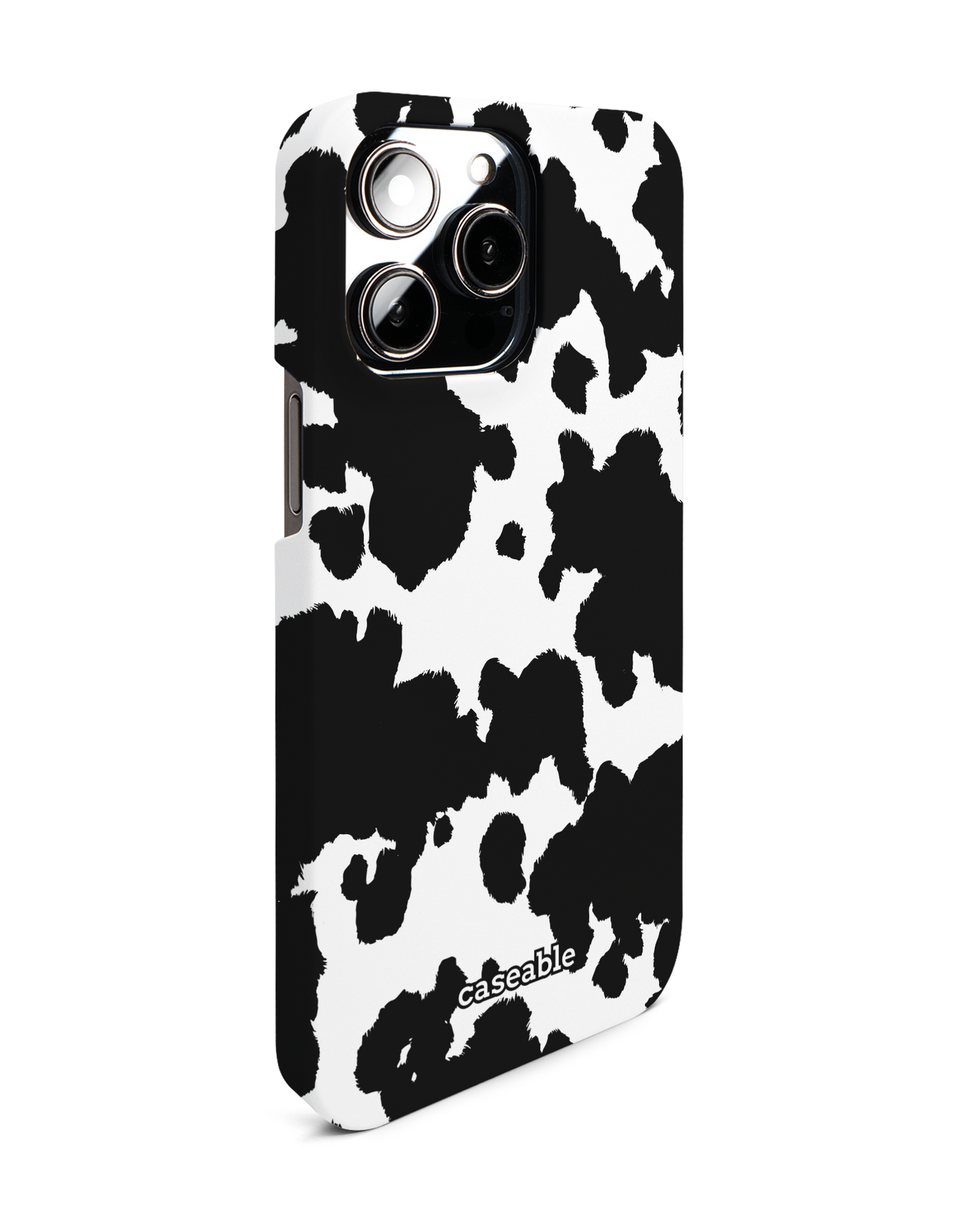 Cow Print Hardcase Handyhülle für Apple iPhone 14 Pro Max: Seitenansicht links