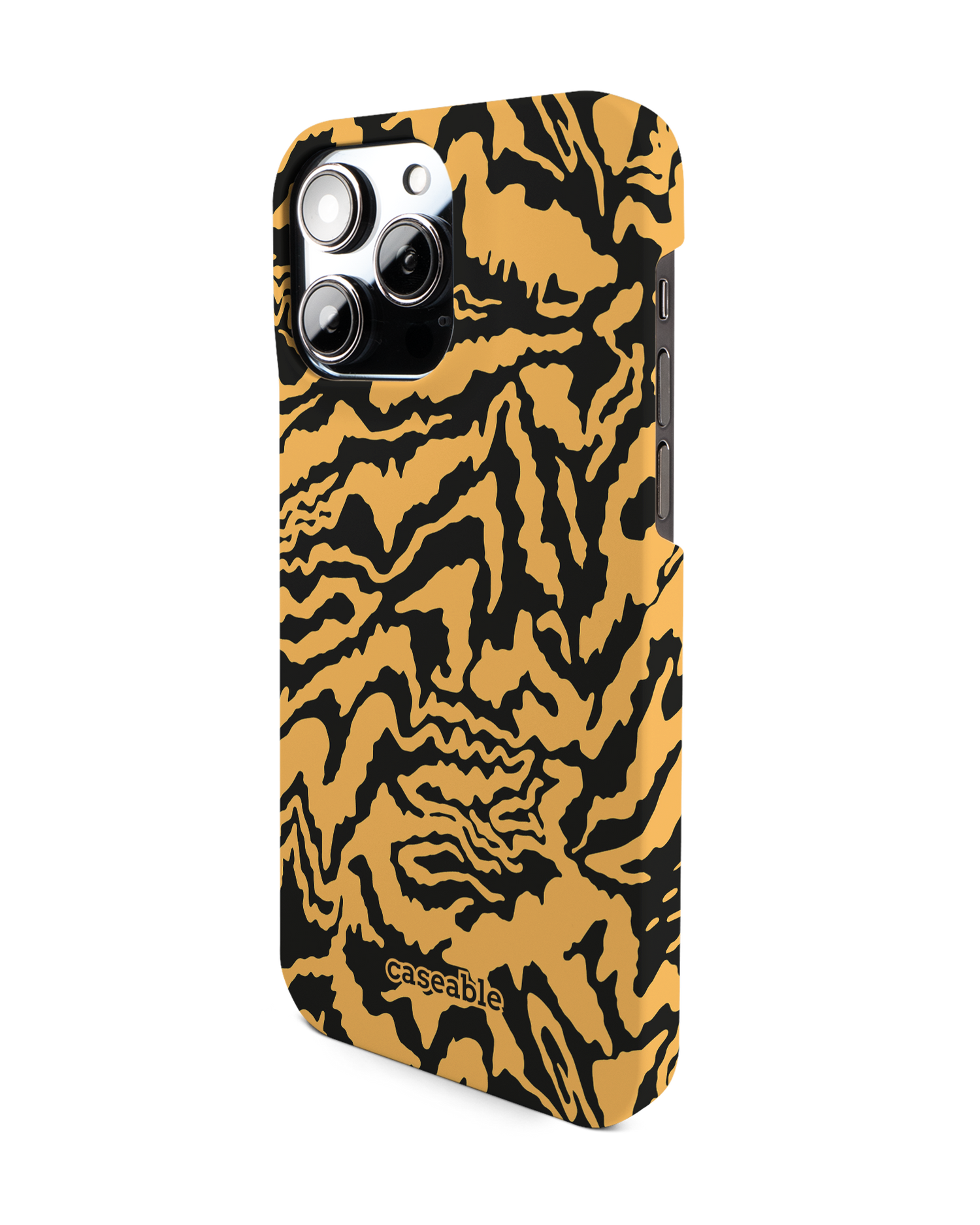 Warped Tiger Stripes Hardcase Handyhülle für Apple iPhone 14 Pro Max: Seitenansicht rechts