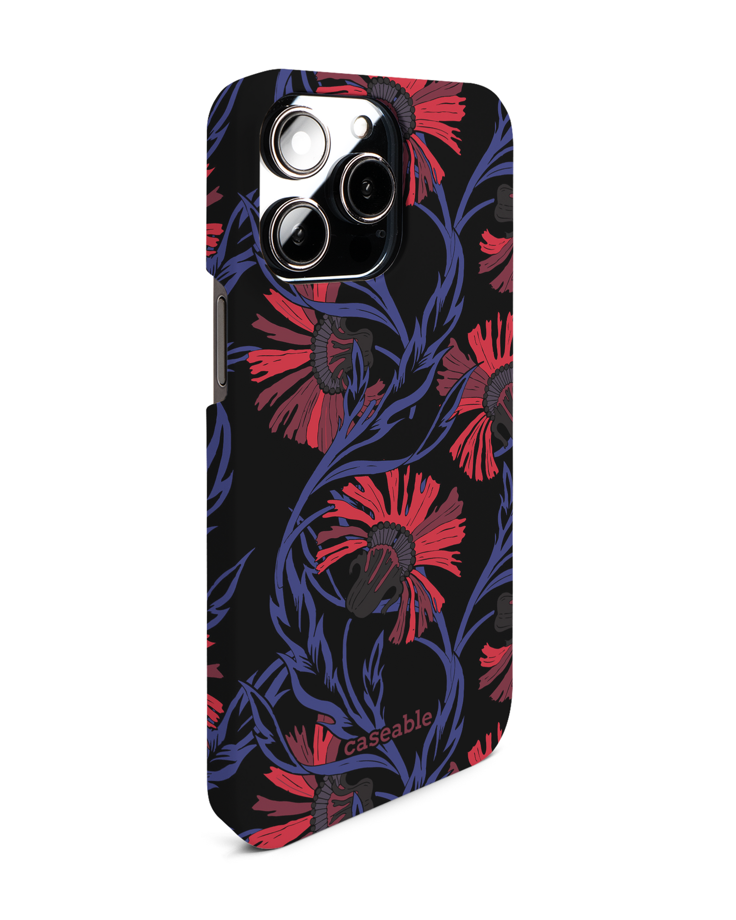 Midnight Floral Hardcase Handyhülle für Apple iPhone 14 Pro Max: Seitenansicht links