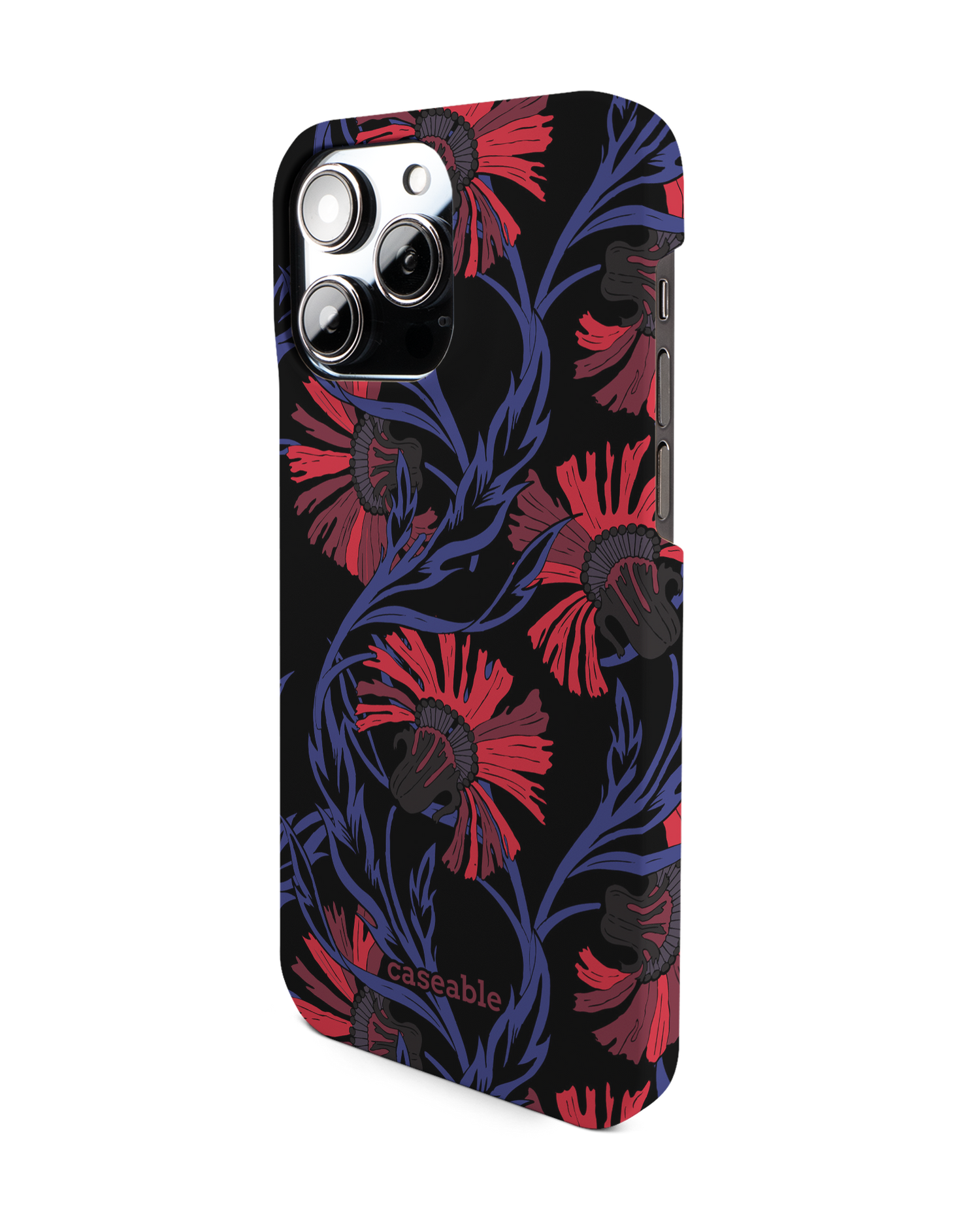 Midnight Floral Hardcase Handyhülle für Apple iPhone 14 Pro Max: Seitenansicht rechts