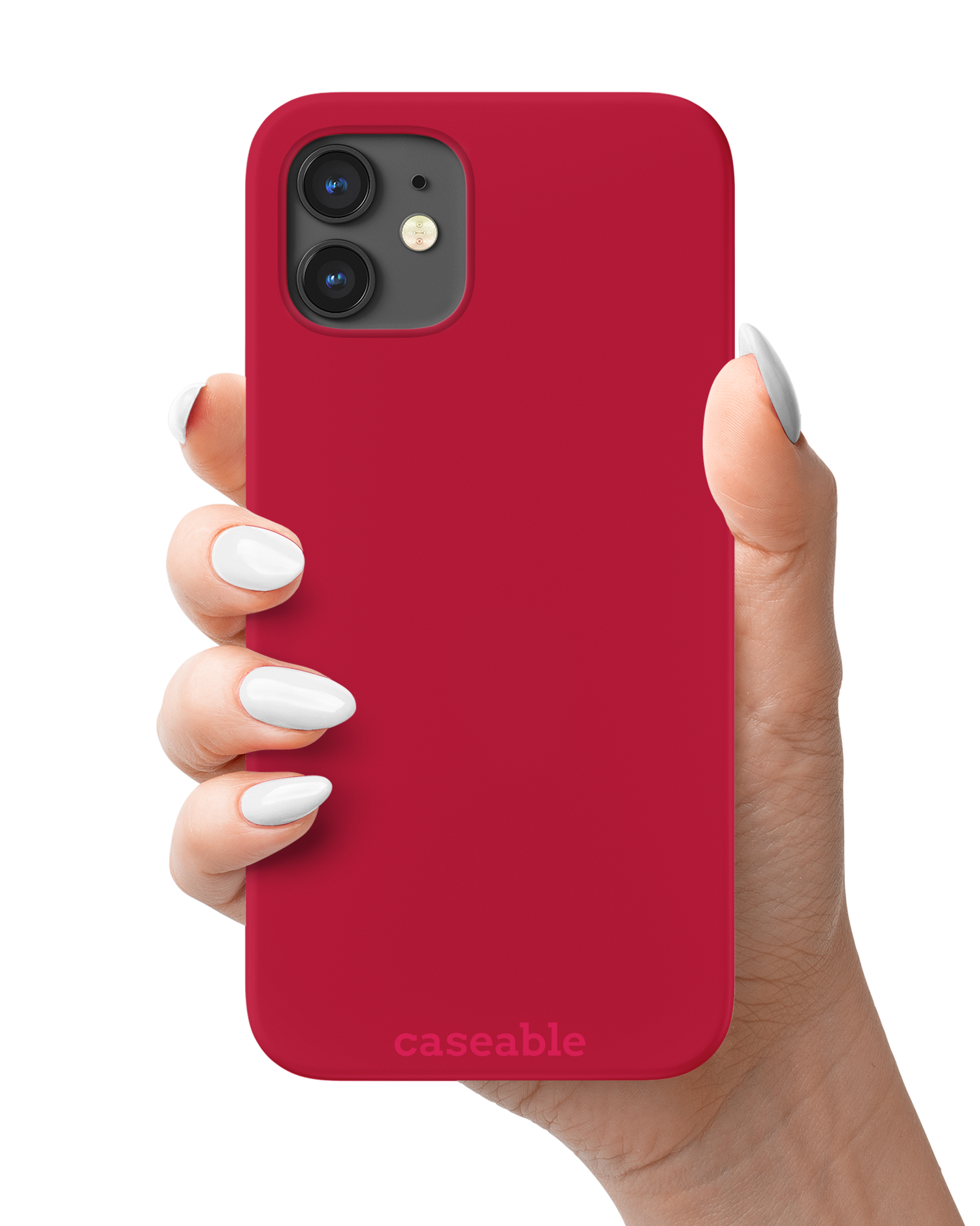 RED Hardcase Handyhülle Apple iPhone 12 mini in der Hand gehalten