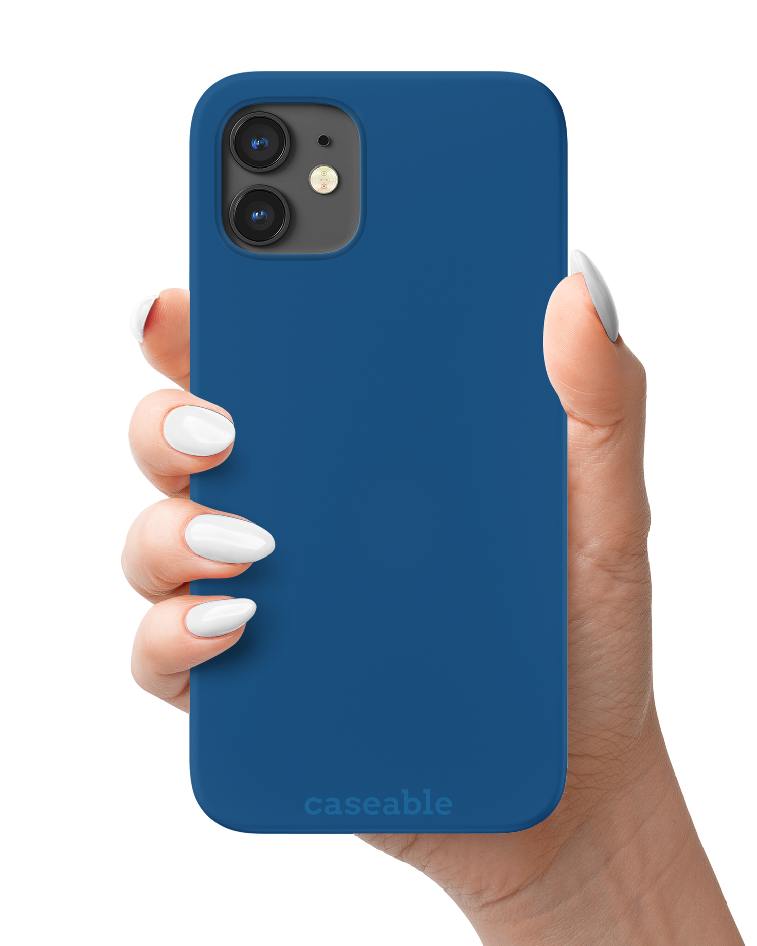 CLASSIC BLUE Hardcase Handyhülle Apple iPhone 12 mini in der Hand gehalten