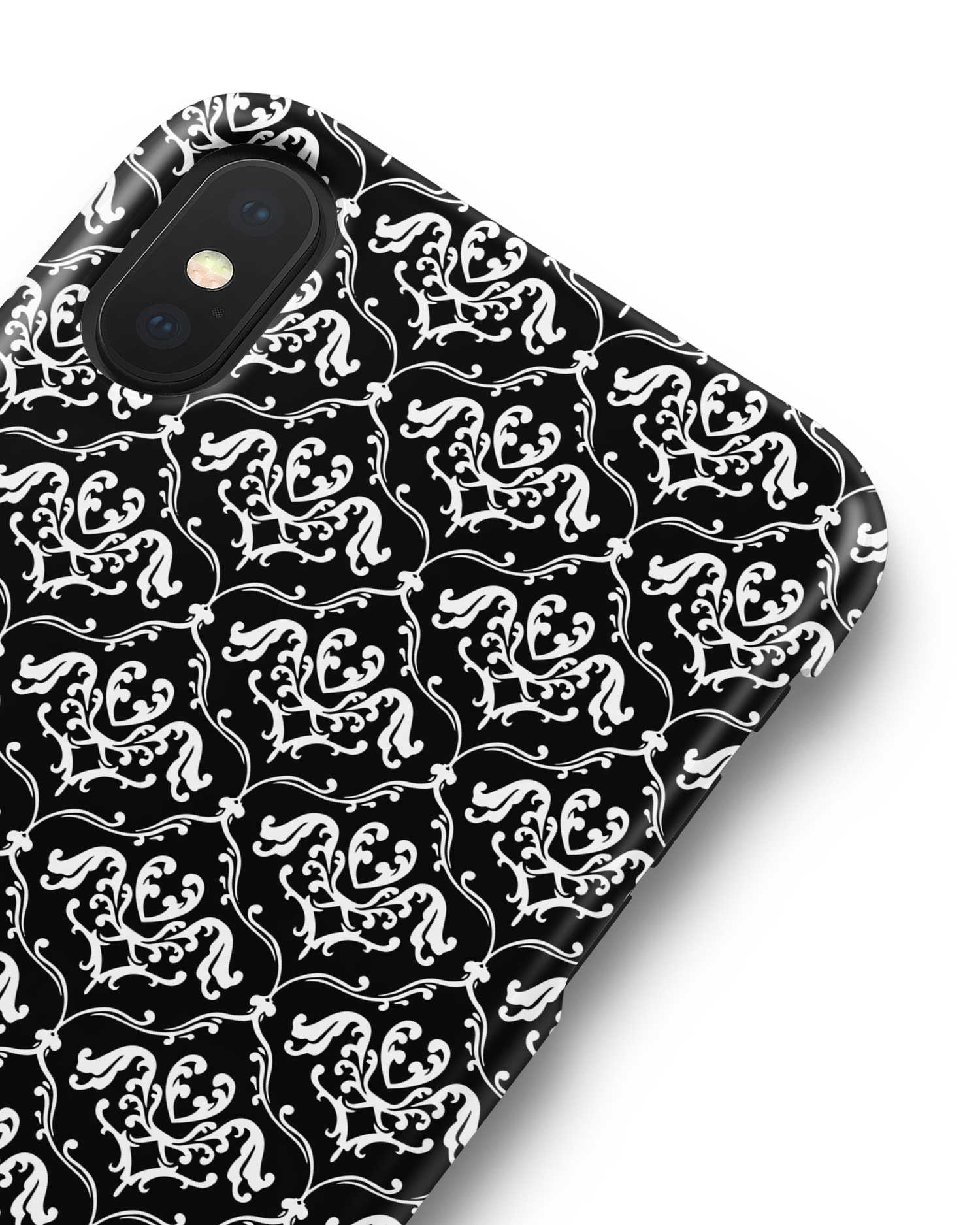Black French Lillies Hardcase Handyhülle Apple iPhone X, Apple iPhone XS: Detailansicht